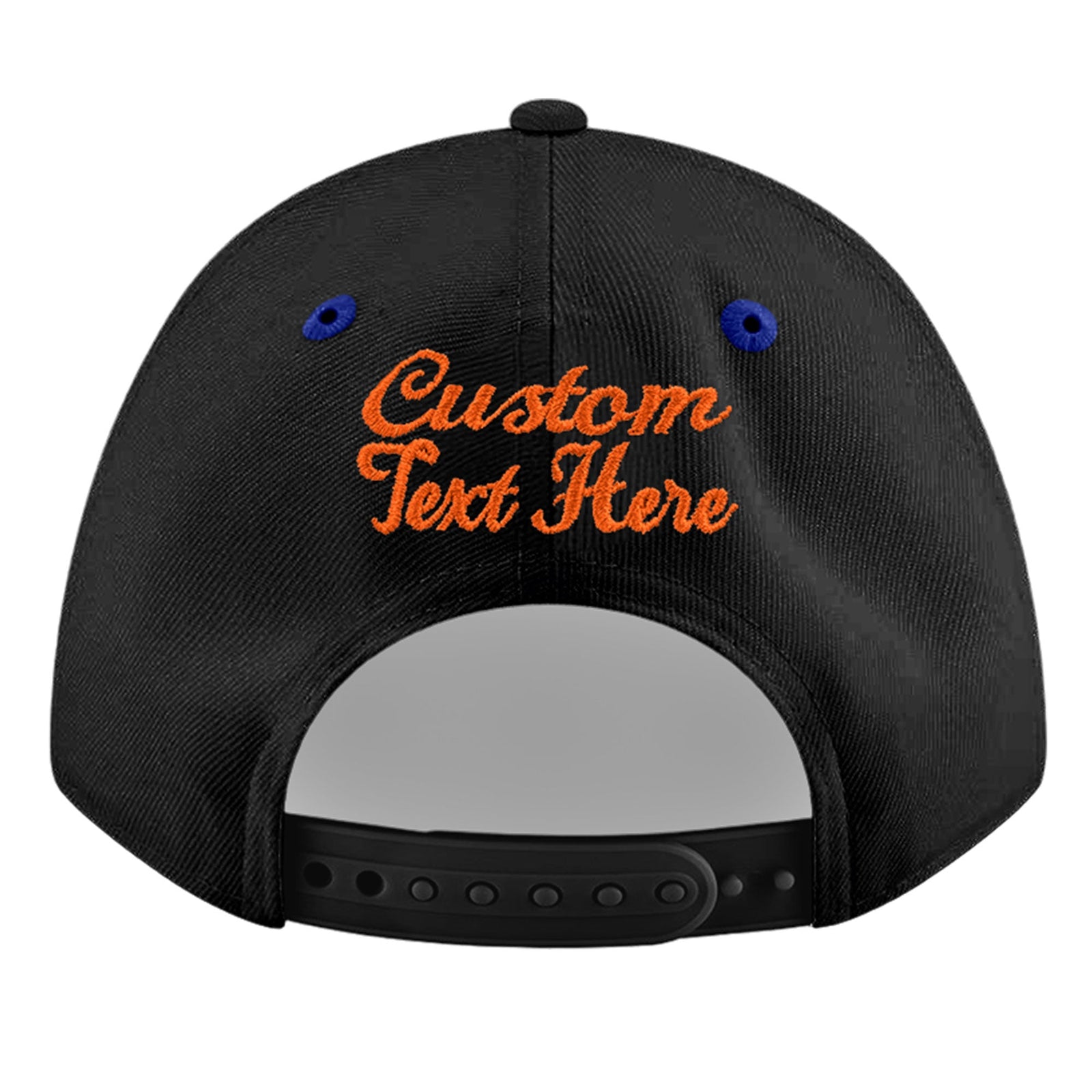 Custom Black Royal Blue 3D Puff Embroidery Flat Embroidery Casual Sport Baseball Cap