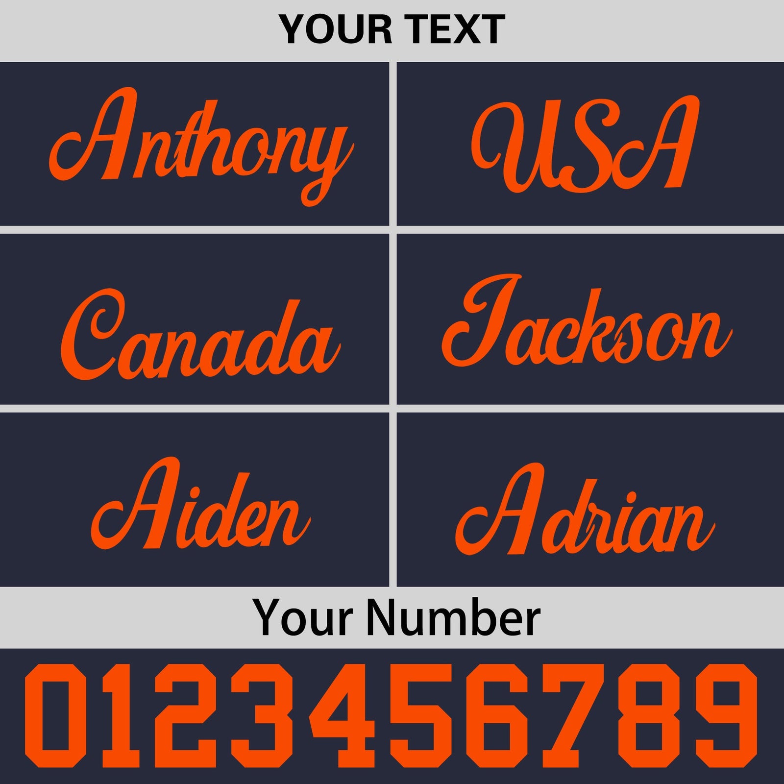 Custom Navy Orange 3D Puff Embroidery Flat Embroidery Casual Sport Baseball Cap