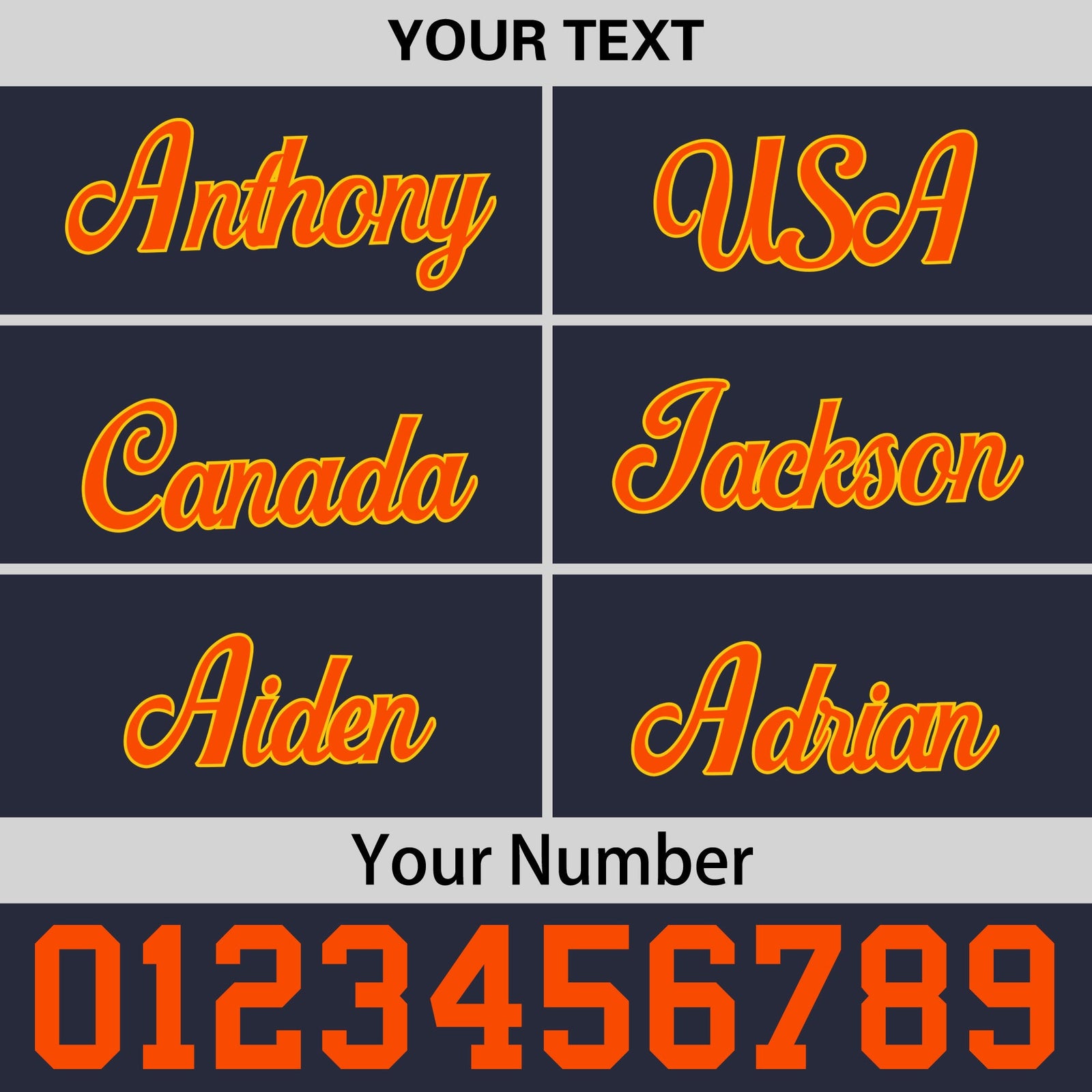 Custom Navy Orange 3D Puff Embroidery Flat Embroidery Casual Sport Baseball Cap