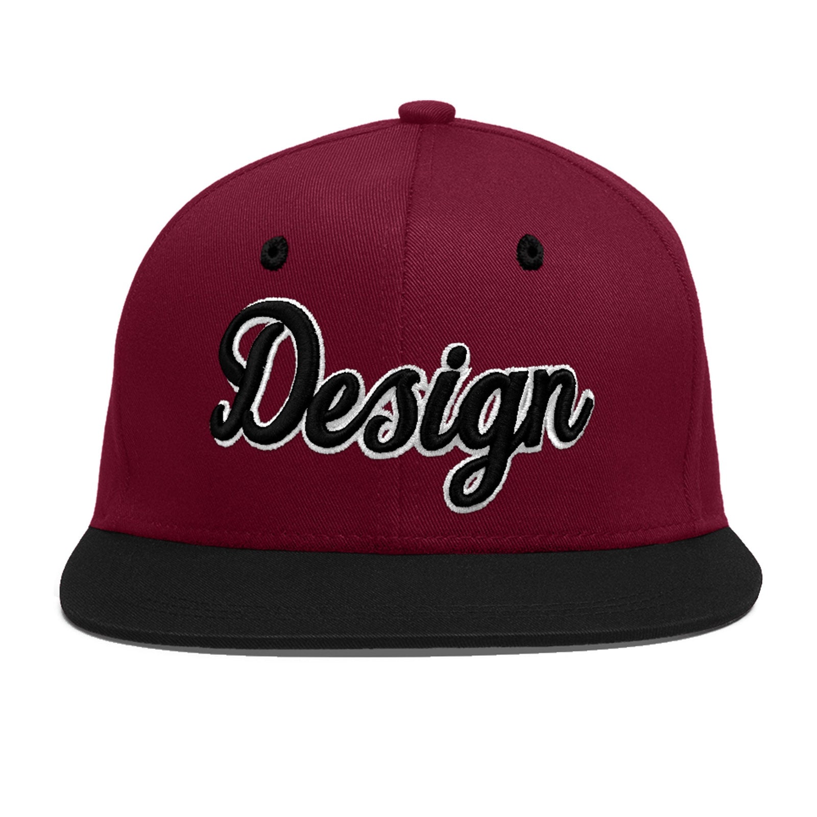 Custom Navy Orange 3D Puff Embroidery Flat Embroidery Casual Sport Baseball Cap