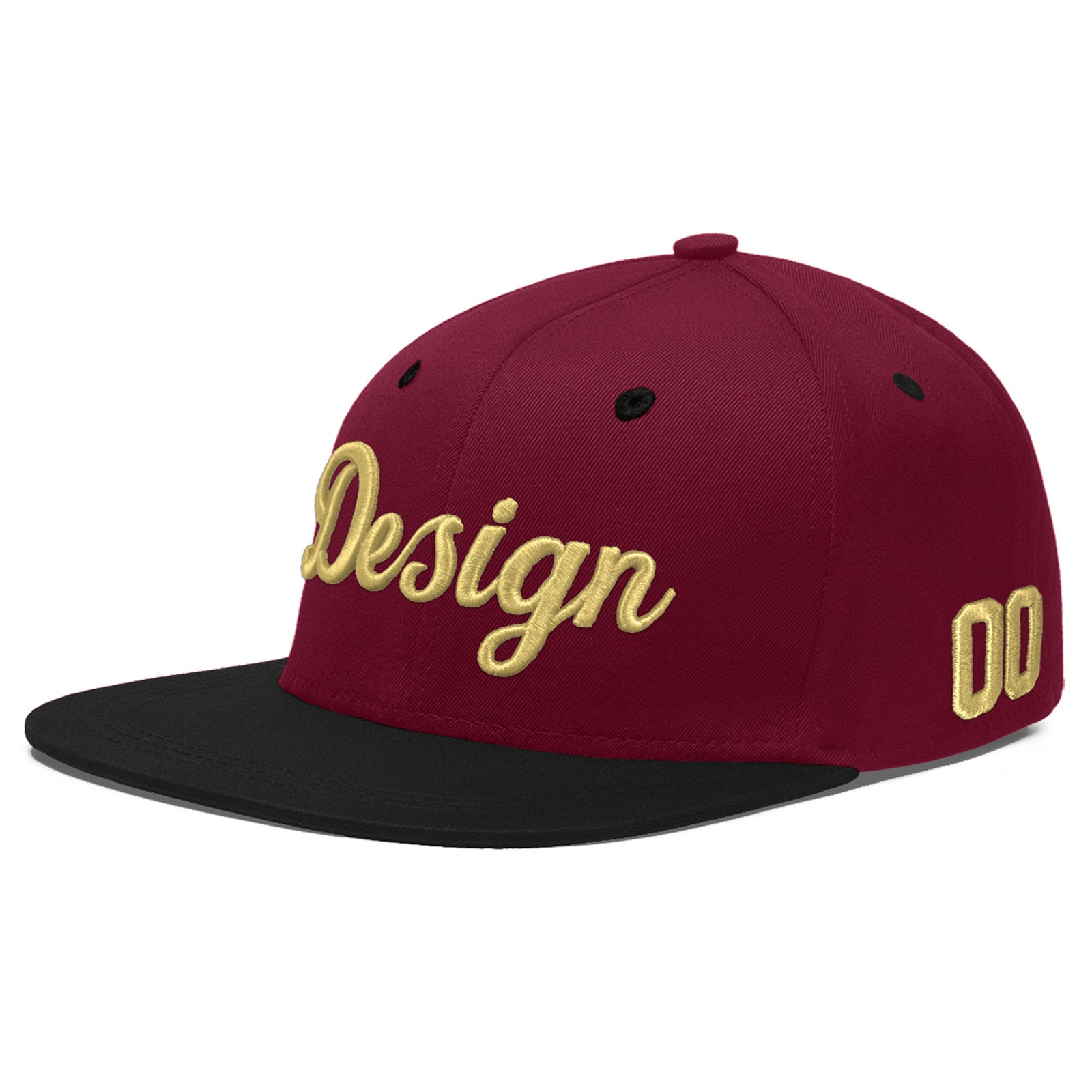 Custom Navy Orange 3D Puff Embroidery Flat Embroidery Casual Sport Baseball Cap