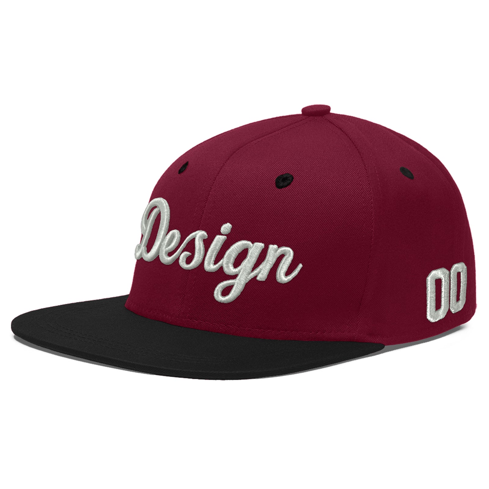 Custom Navy Orange 3D Puff Embroidery Flat Embroidery Casual Sport Baseball Cap