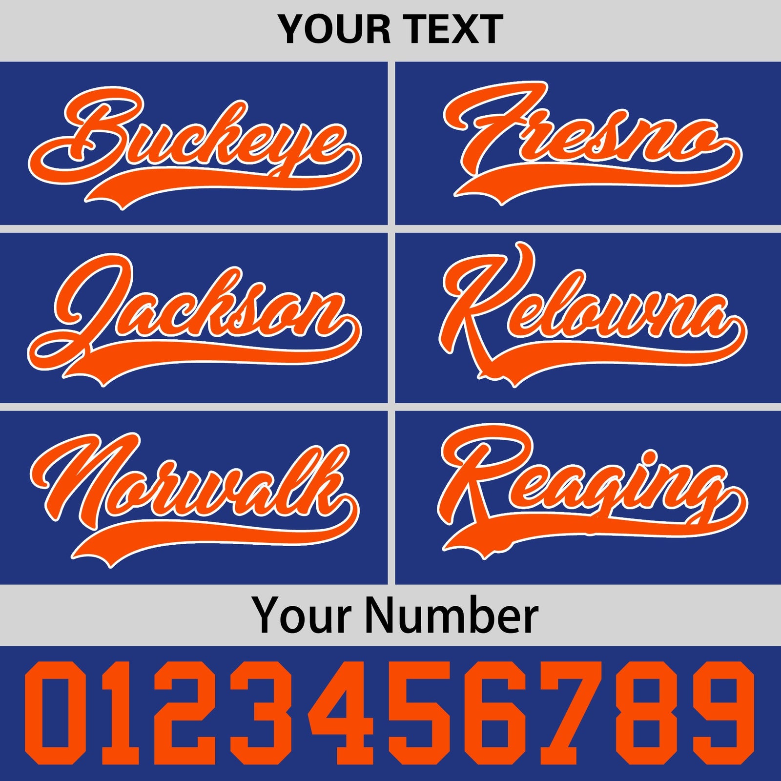 Custom Royal Blue Orange 3D Puff Embroidery Flat Embroidery Casual Sport Baseball Cap