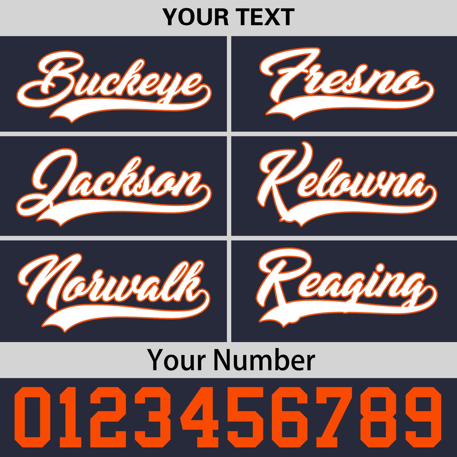 Custom Navy Orange 3D Puff Embroidery Flat Embroidery Casual Sport Baseball Cap