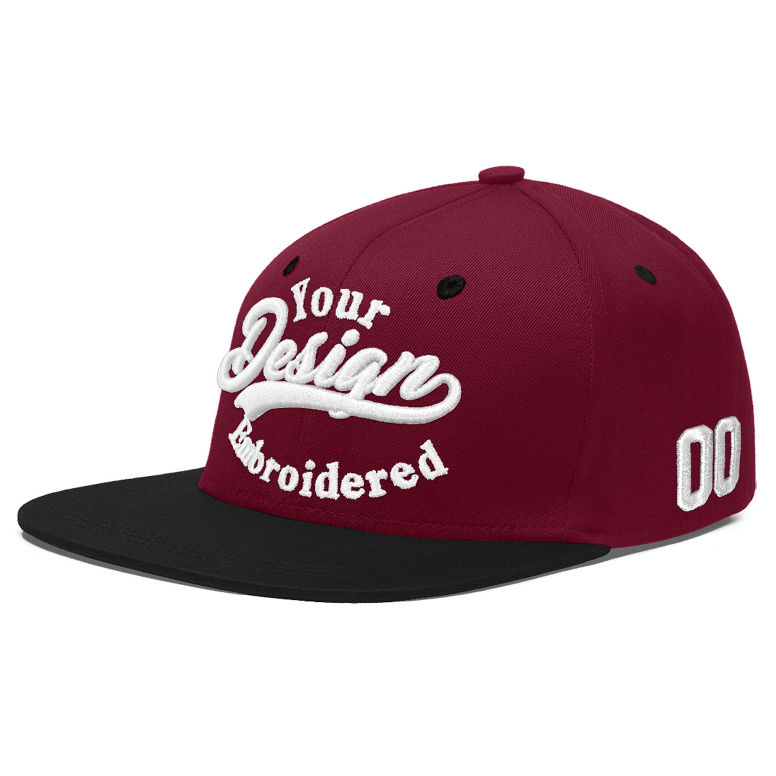 Custom Navy Orange 3D Puff Embroidery Flat Embroidery Casual Sport Baseball Cap