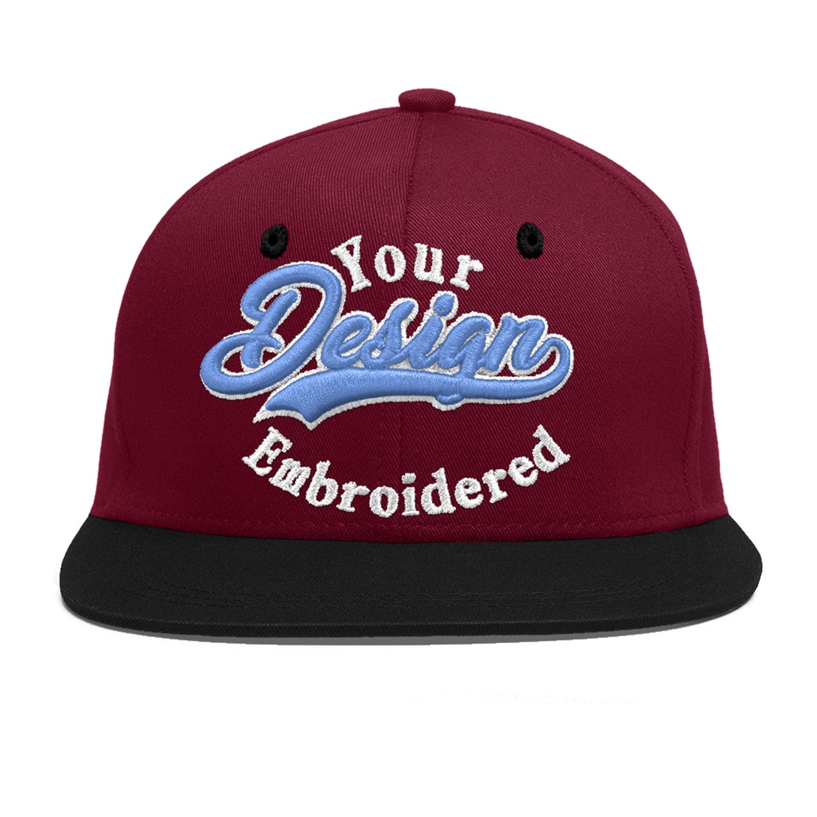 Custom Navy Orange 3D Puff Embroidery Flat Embroidery Casual Sport Baseball Cap