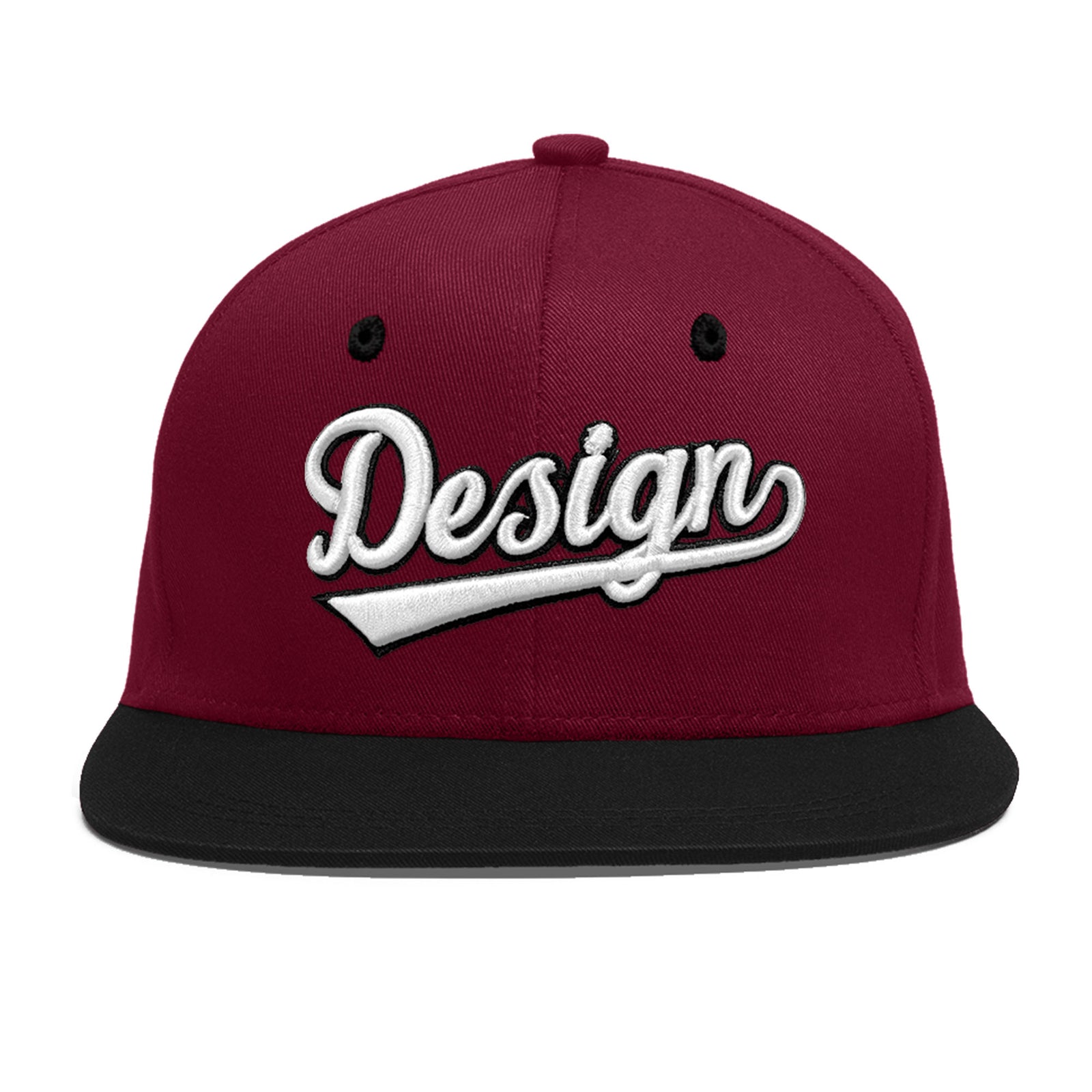 Custom Navy Orange 3D Puff Embroidery Flat Embroidery Casual Sport Baseball Cap