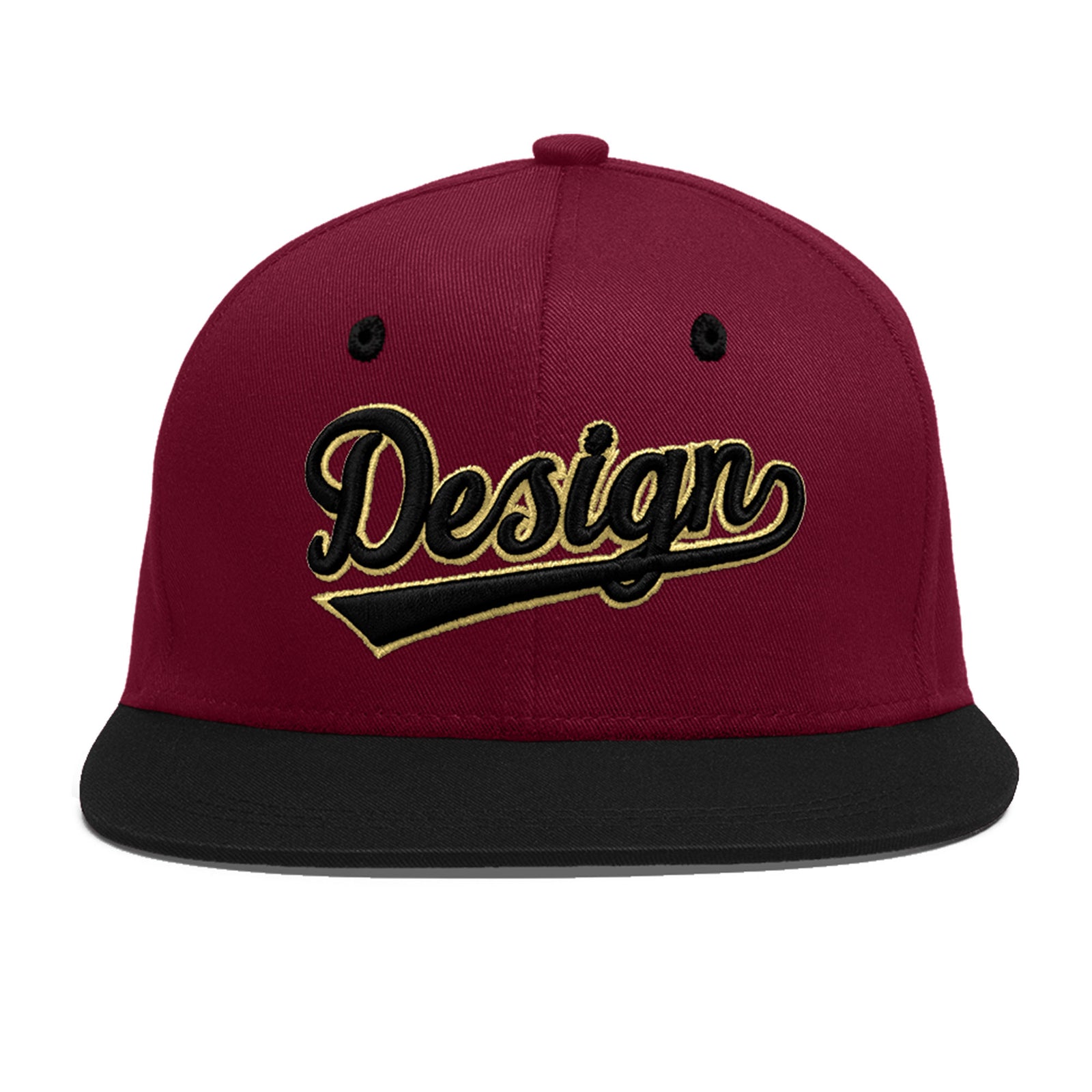 Custom Navy Orange 3D Puff Embroidery Flat Embroidery Casual Sport Baseball Cap