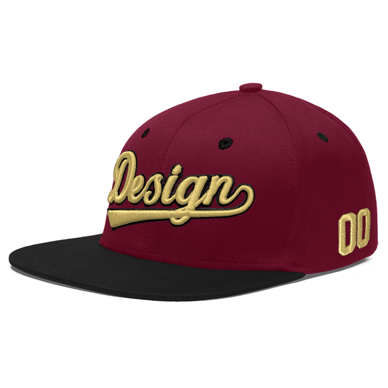 Custom Navy Orange 3D Puff Embroidery Flat Embroidery Casual Sport Baseball Cap