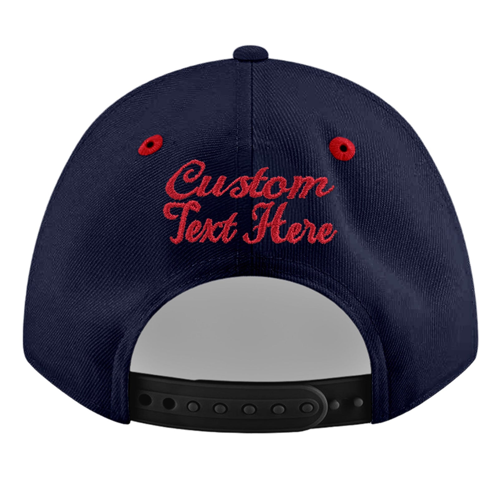 Custom Navy Red 3D Puff Embroidery Flat Embroidery Casual Sport Baseball Cap