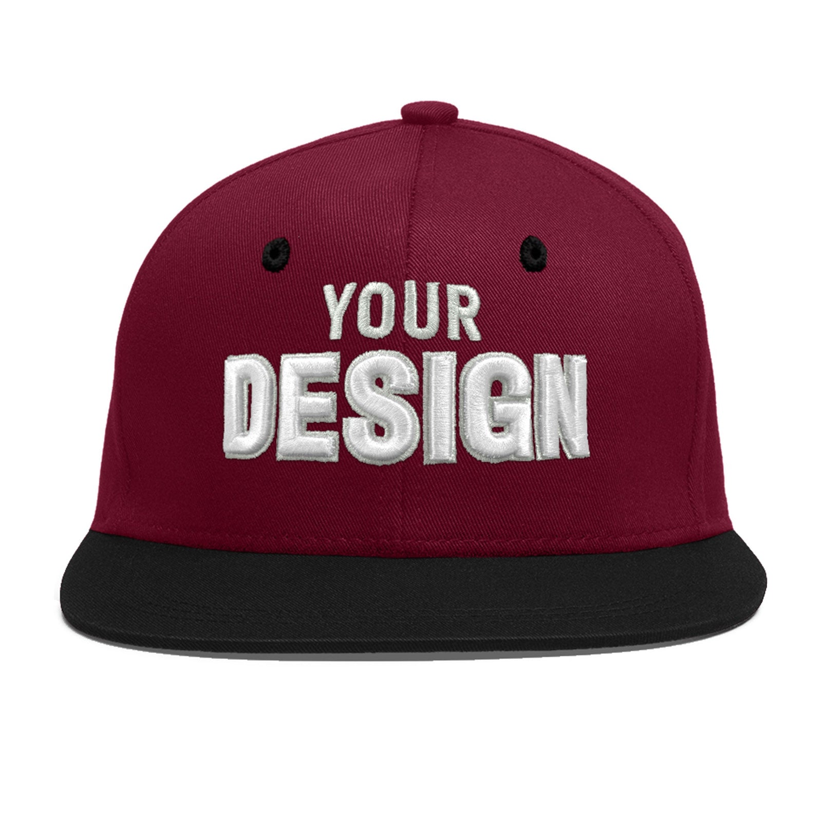 Custom Navy Orange 3D Puff Embroidery Flat Embroidery Casual Sport Baseball Cap