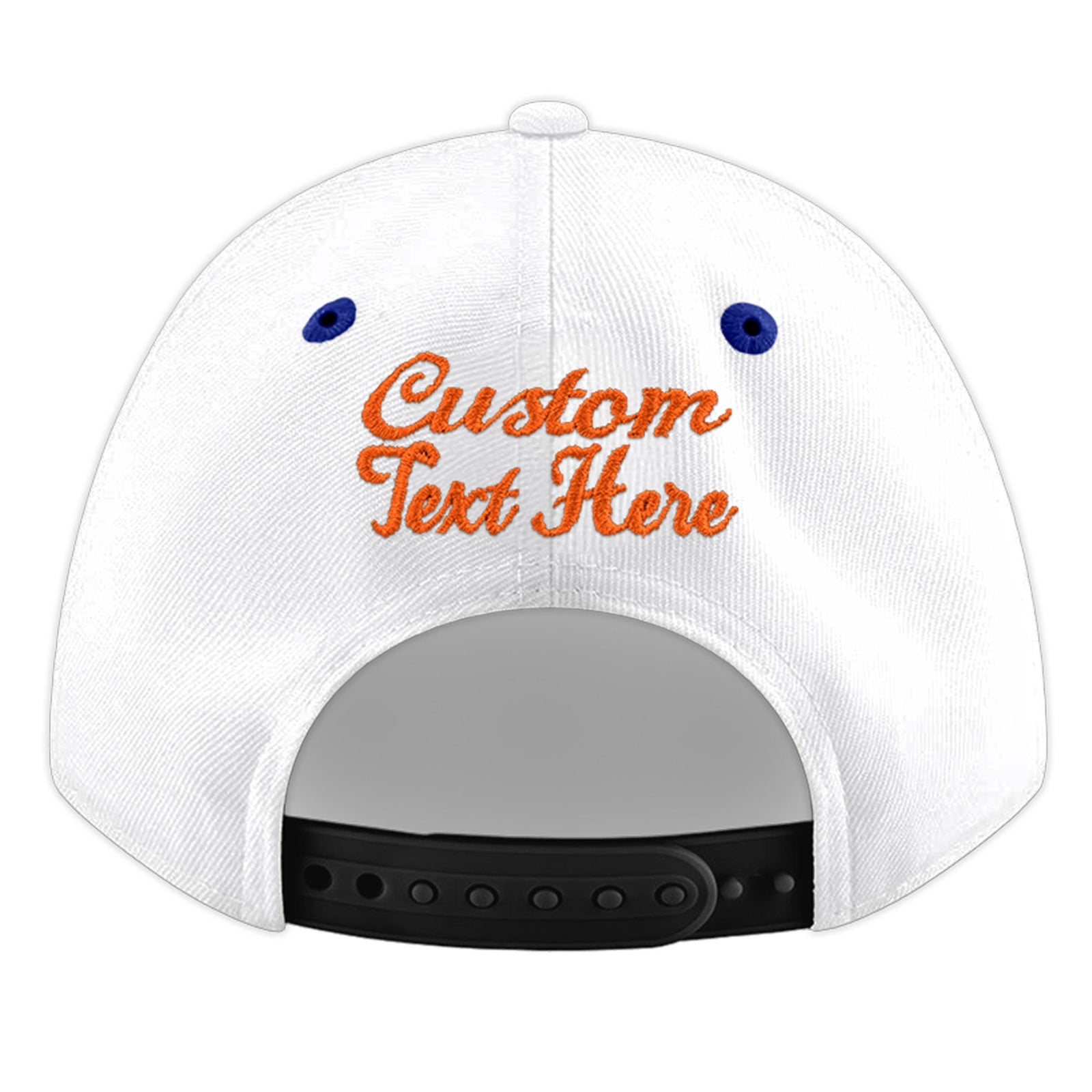 Custom White Royal Blue 79D Puff Embroidery Flat Embroidery Casual Sport Baseball Cap