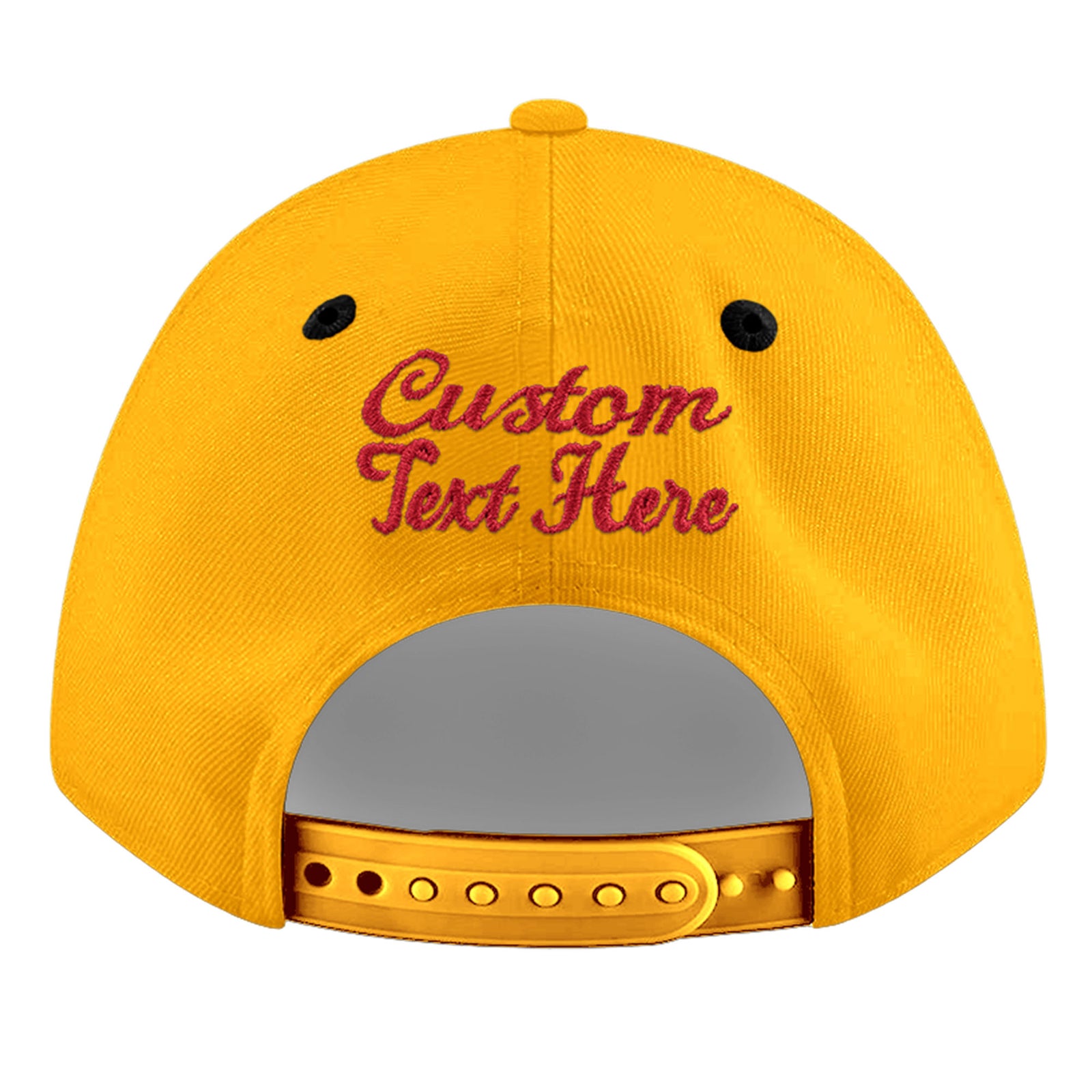 Custom Gold Black 39D Puff Embroidery Flat Embroidery Casual Sport Baseball Cap