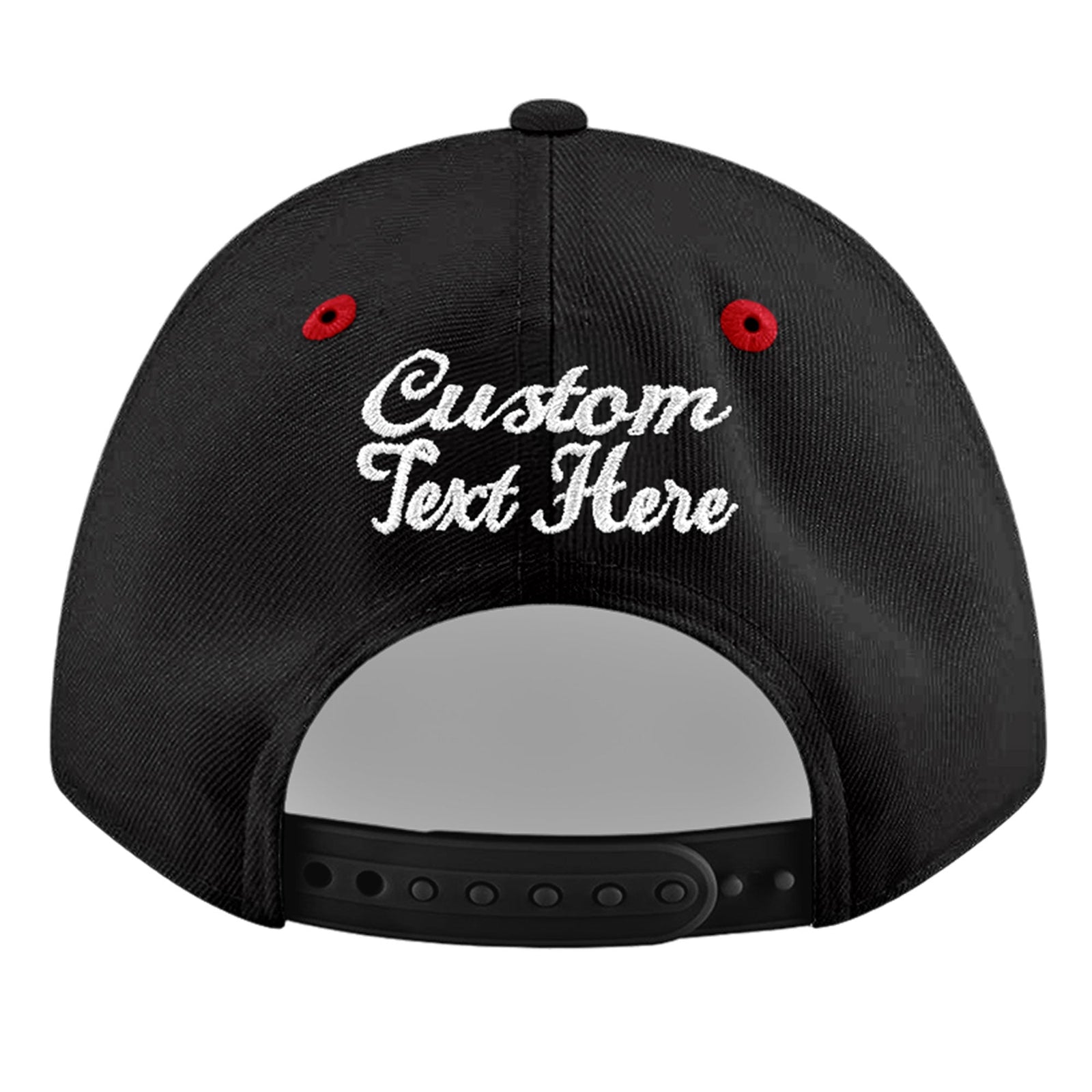 Custom Black Red 3D Puff Embroidery Flat Embroidery Casual Sport Baseball Cap