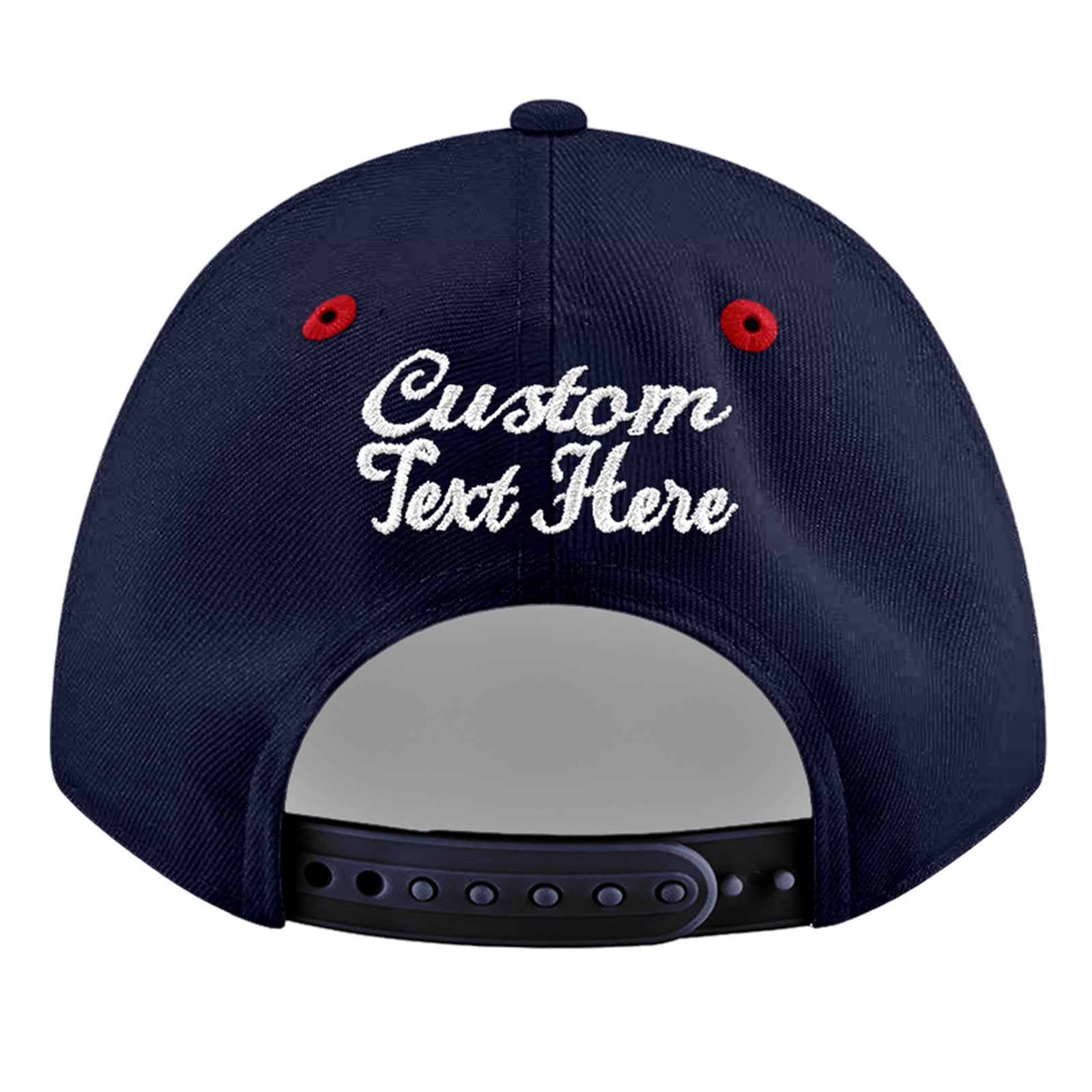 Custom Navy Red 3D Puff Embroidery Flat Embroidery Casual Sport Baseball Cap
