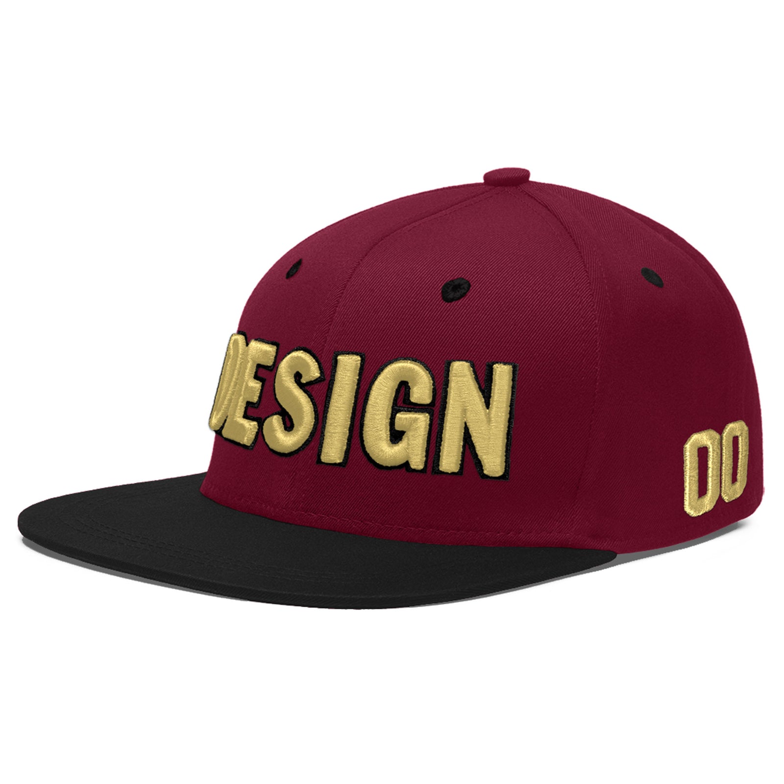 Custom Navy Orange 3D Puff Embroidery Flat Embroidery Casual Sport Baseball Cap