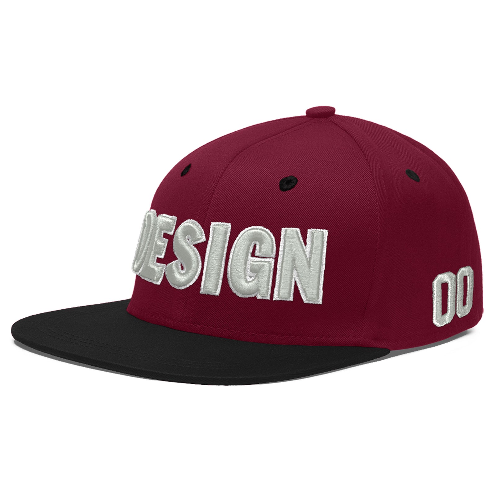 Custom Navy Orange 3D Puff Embroidery Flat Embroidery Casual Sport Baseball Cap