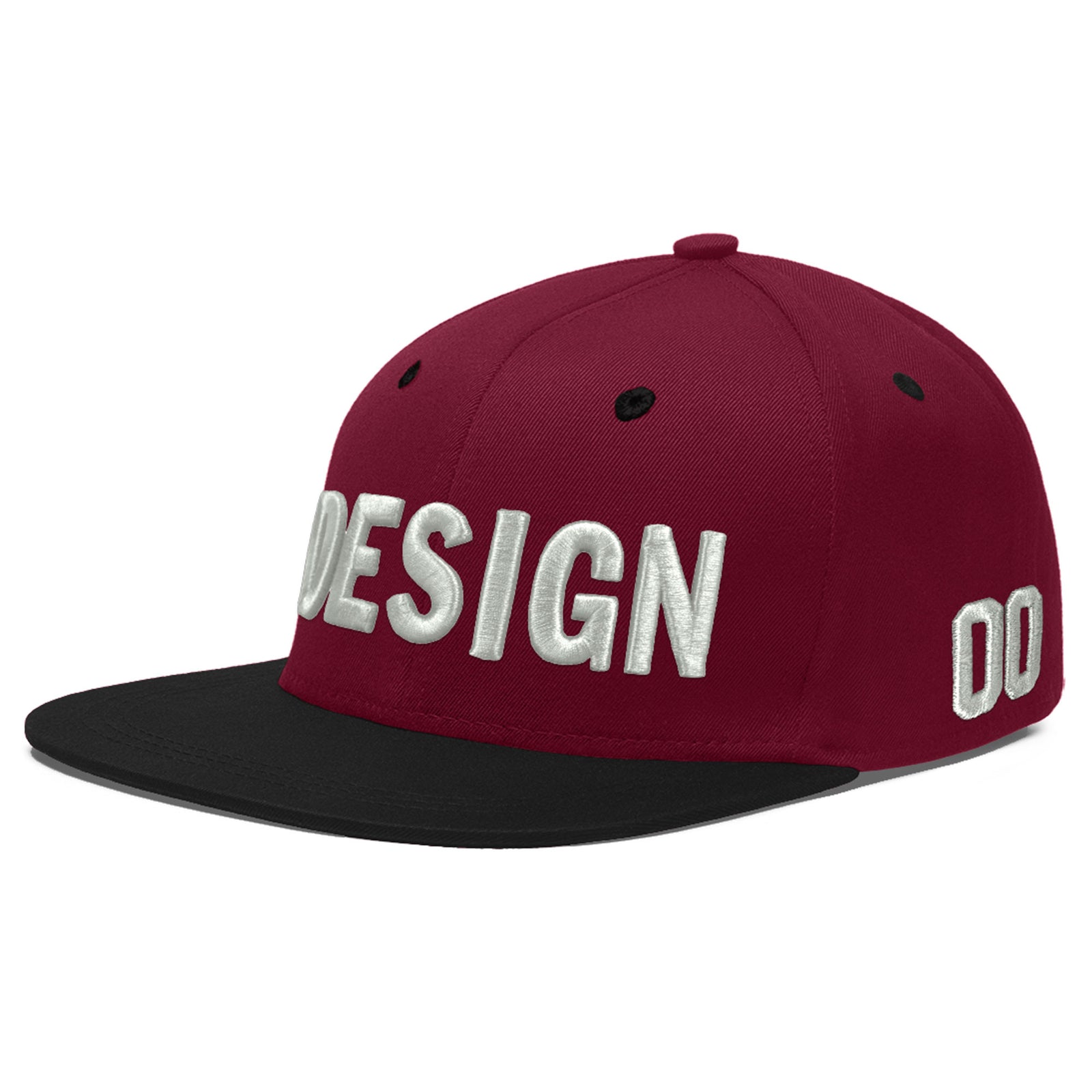 Custom Navy Orange 3D Puff Embroidery Flat Embroidery Casual Sport Baseball Cap