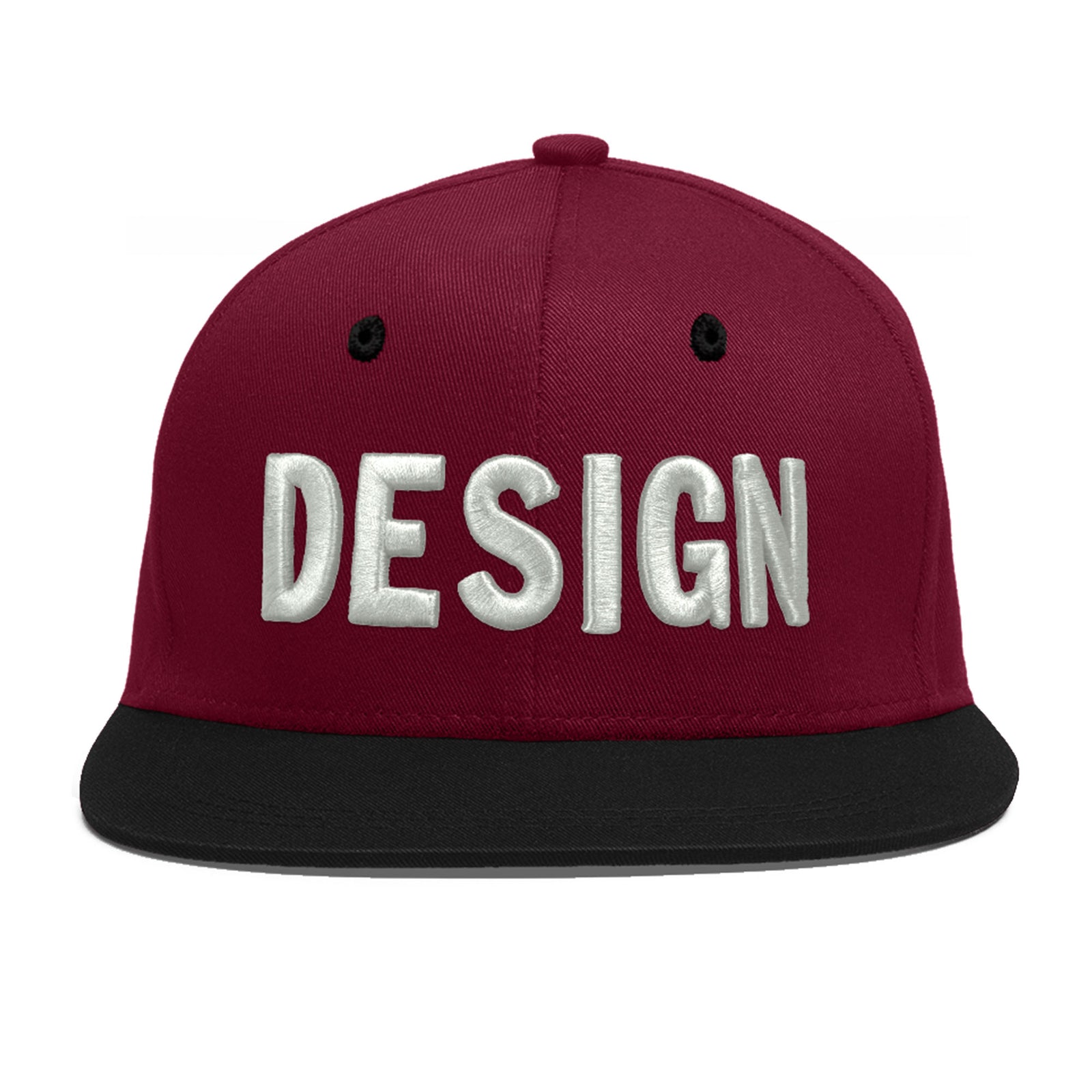 Custom Navy Orange 3D Puff Embroidery Flat Embroidery Casual Sport Baseball Cap