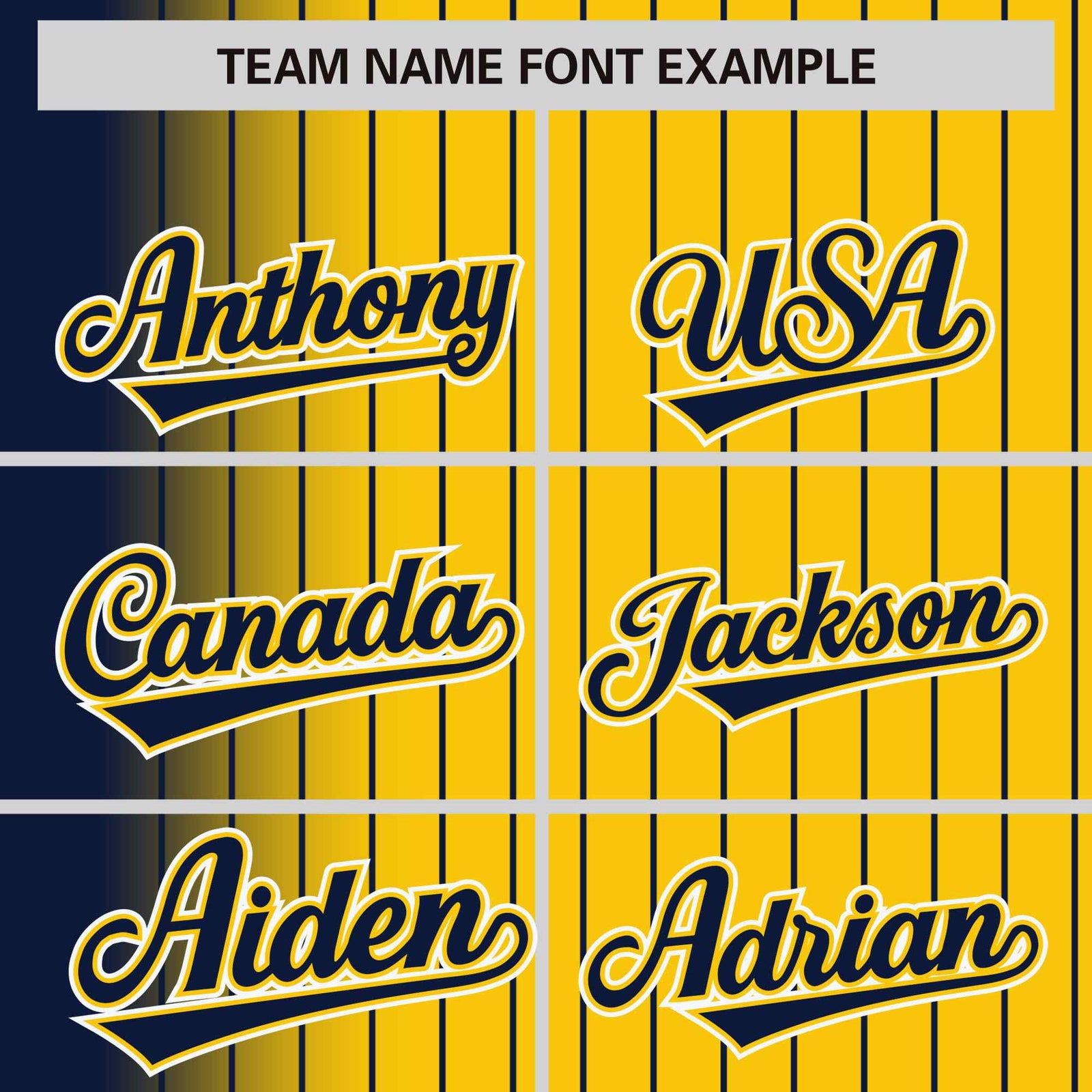 Custom Gold Navy Gradient Varsity Full-Snap Pinstripe Letterman Baseball Jacket