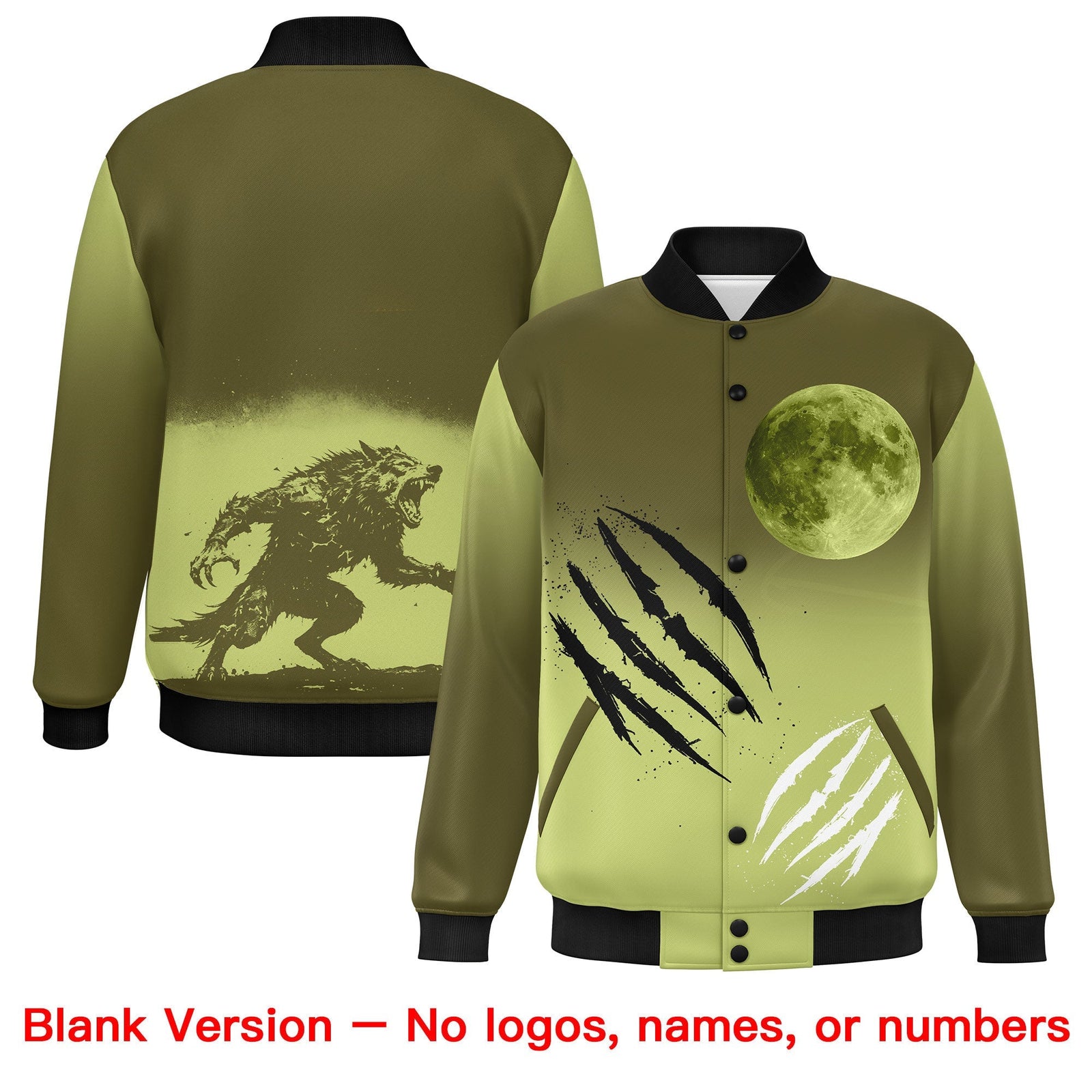 Custom Olive Champagne Black skeleton Halloween Graffiti Pattern Stretch Fabric Jacket| KXKSHOP