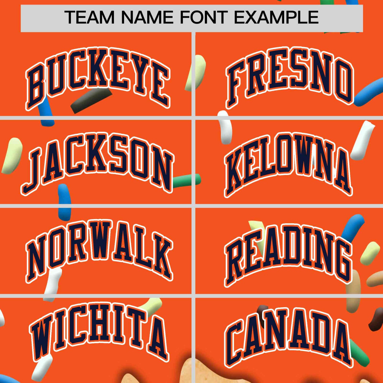 Custom Orange Ice Cream Cone Graffiti Pattern Full-Snap Varsity Letterman Jackets
