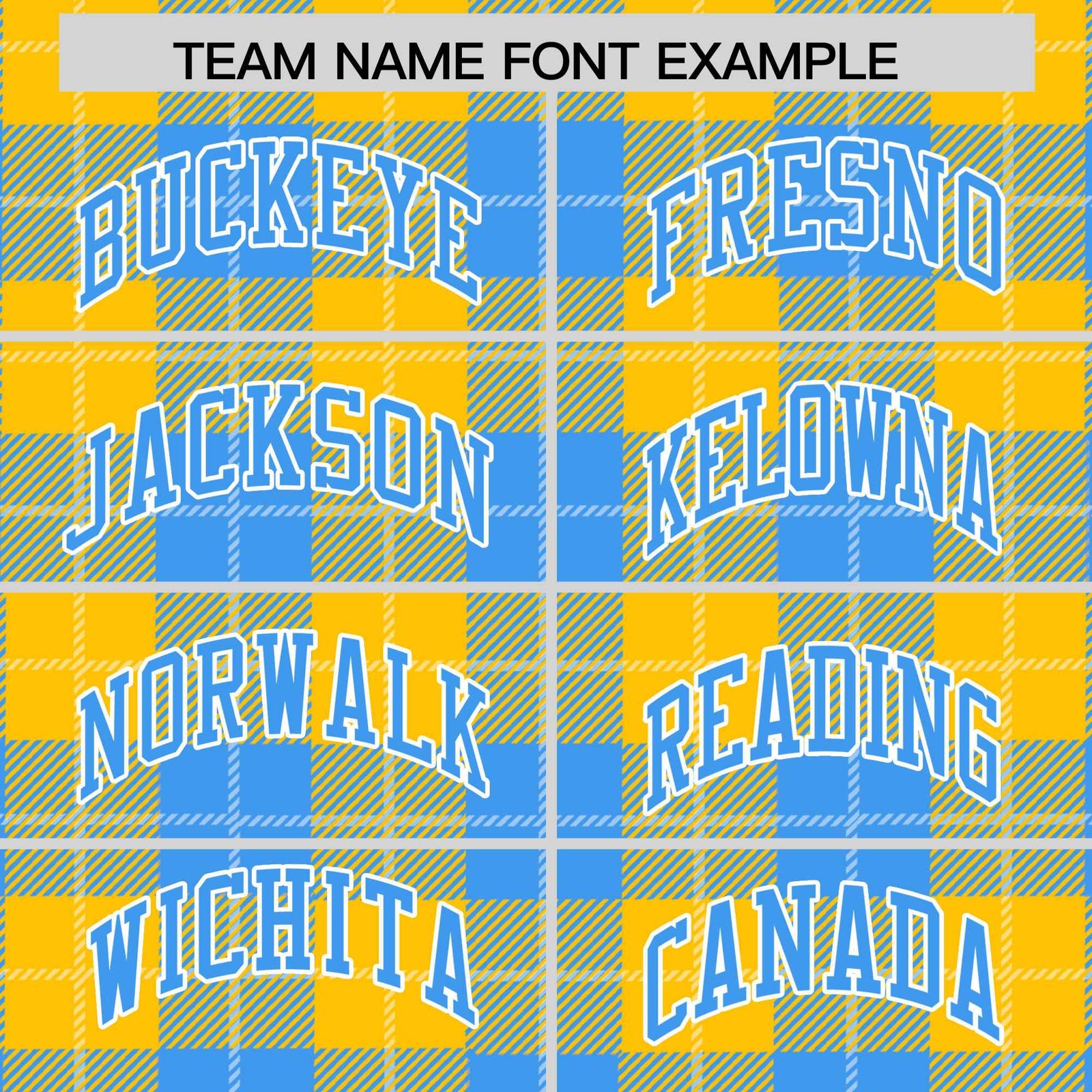 Custom Gold Powder Blue-White Varsity Full-Snap Plaid Pattern Letterman Baseball Jacket
