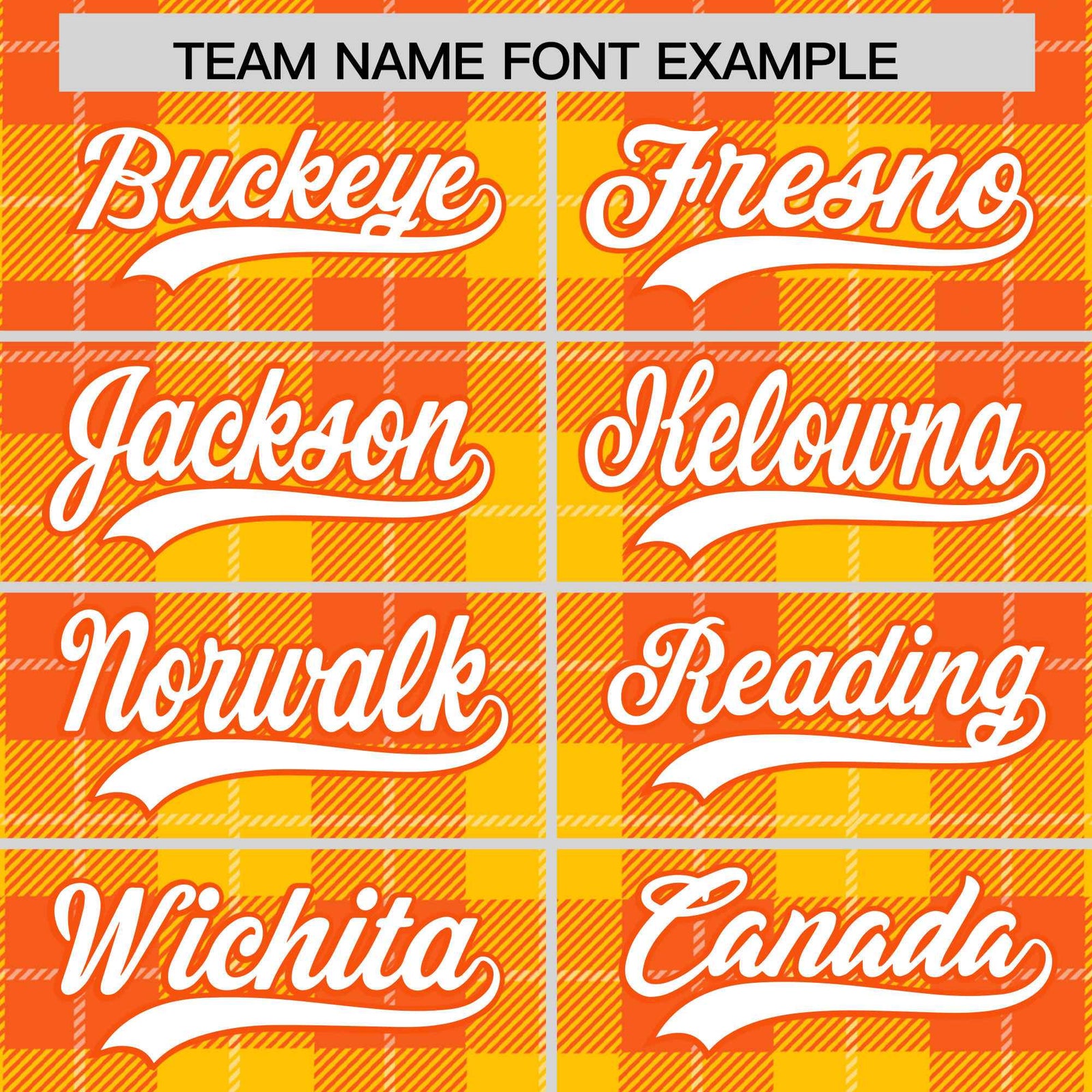 Custom Gold Orange-White Varsity Full-Snap Plaid Pattern Letterman Baseball Jacket