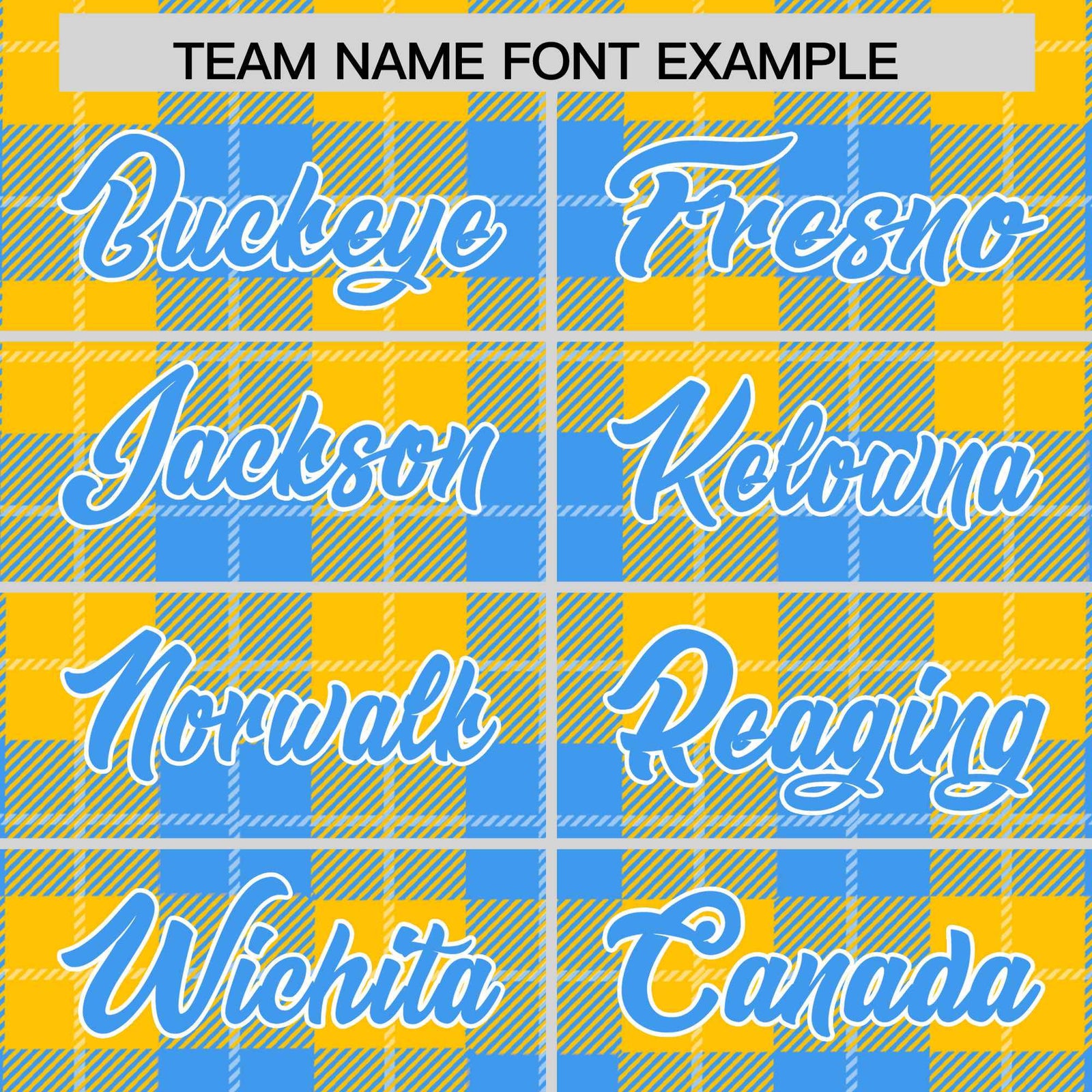 Custom Gold Powder Blue-White Varsity Full-Snap Plaid Pattern Letterman Baseball Jacket
