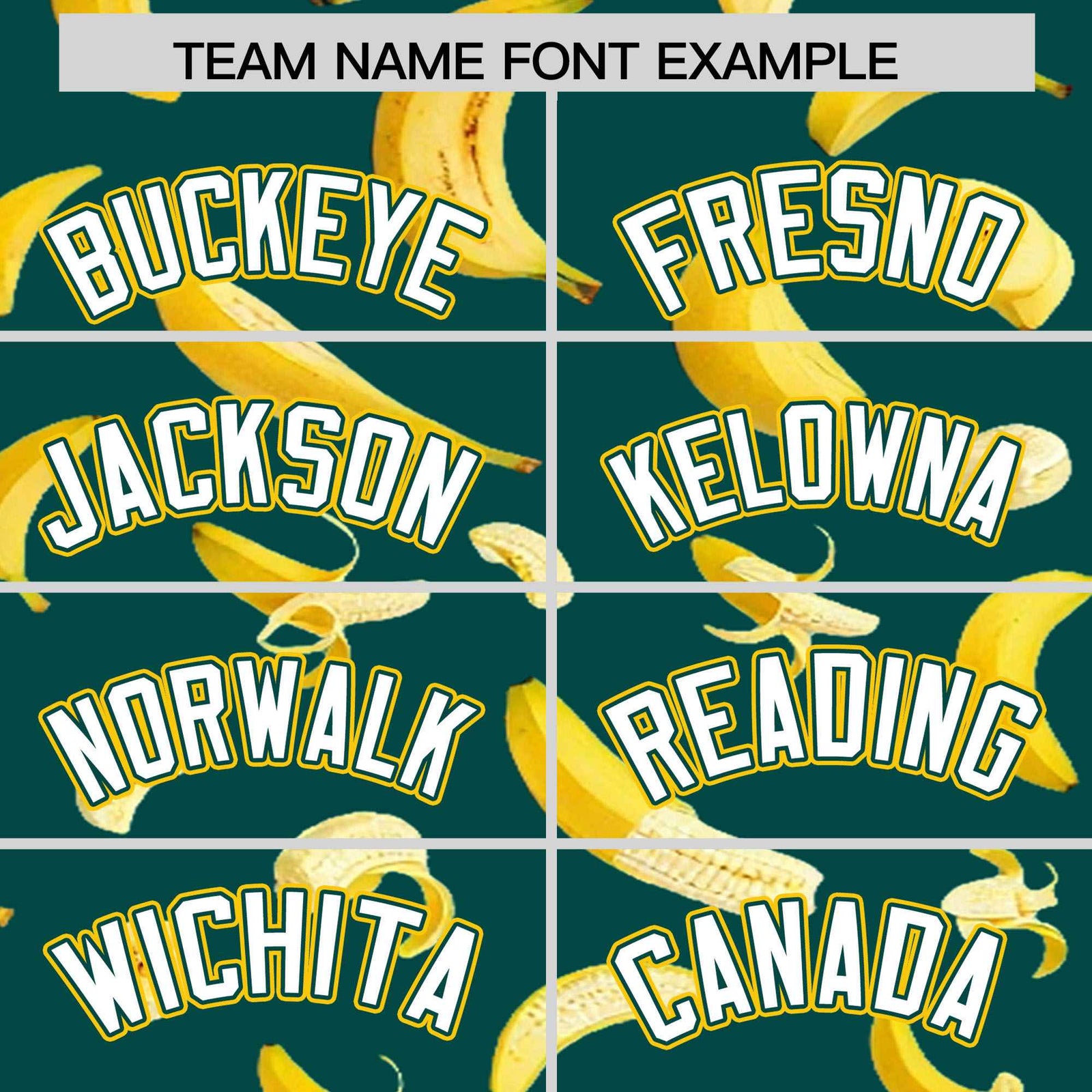 Custom Midnight Green Varsity Full-Zip Banana Pattern Letterman Bomber Jacket | Graffiti Pattern | Embroidery&Dye-sublimation printing | KXKSHOP