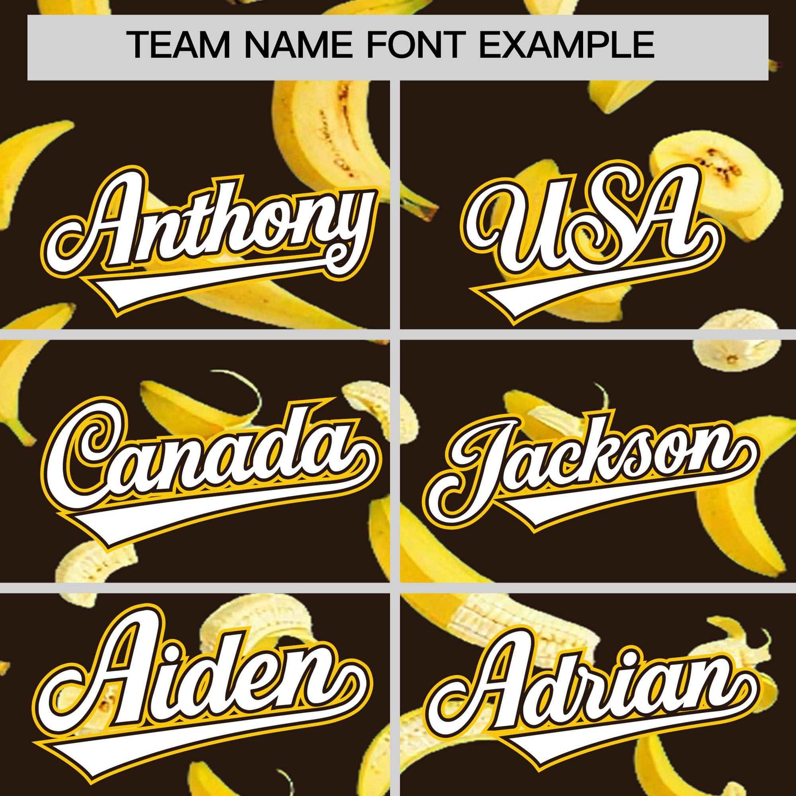 Custom Brown Varsity Full-Zip Banana Pattern Letterman Bomber Jacket | Graffiti Pattern | Embroidery&Dye-sublimation printing | KXKSHOP