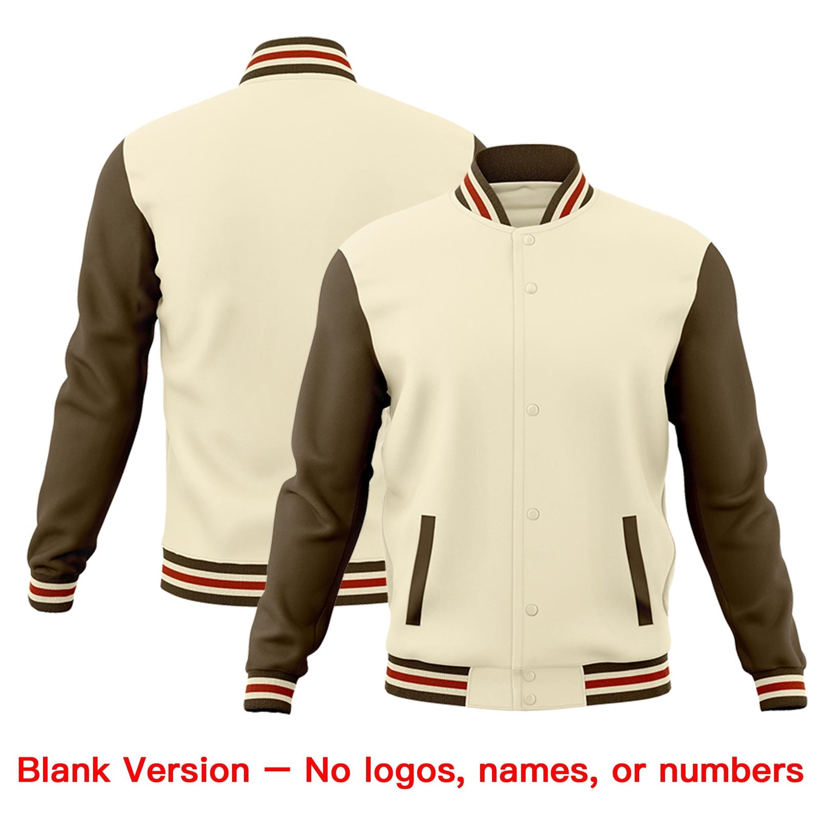 Custom Cream Light Brown Dark Orange Raglan Sleeves Classic Style Letterman Cotton Fabric Jacket| KXKSHOP