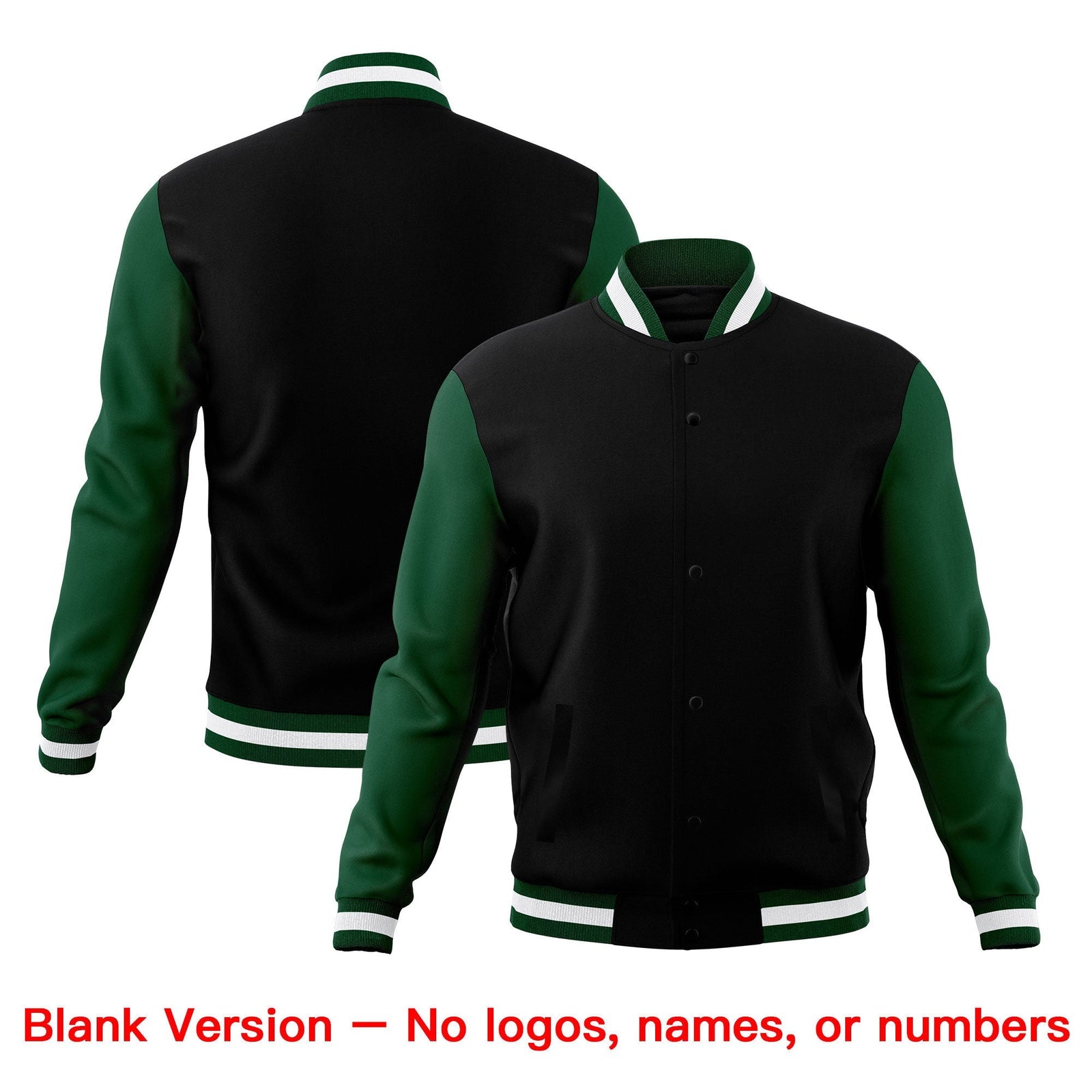 Custom Black Green White Classic Style Full-Snap Breathable Jacket| KXKSHOP
