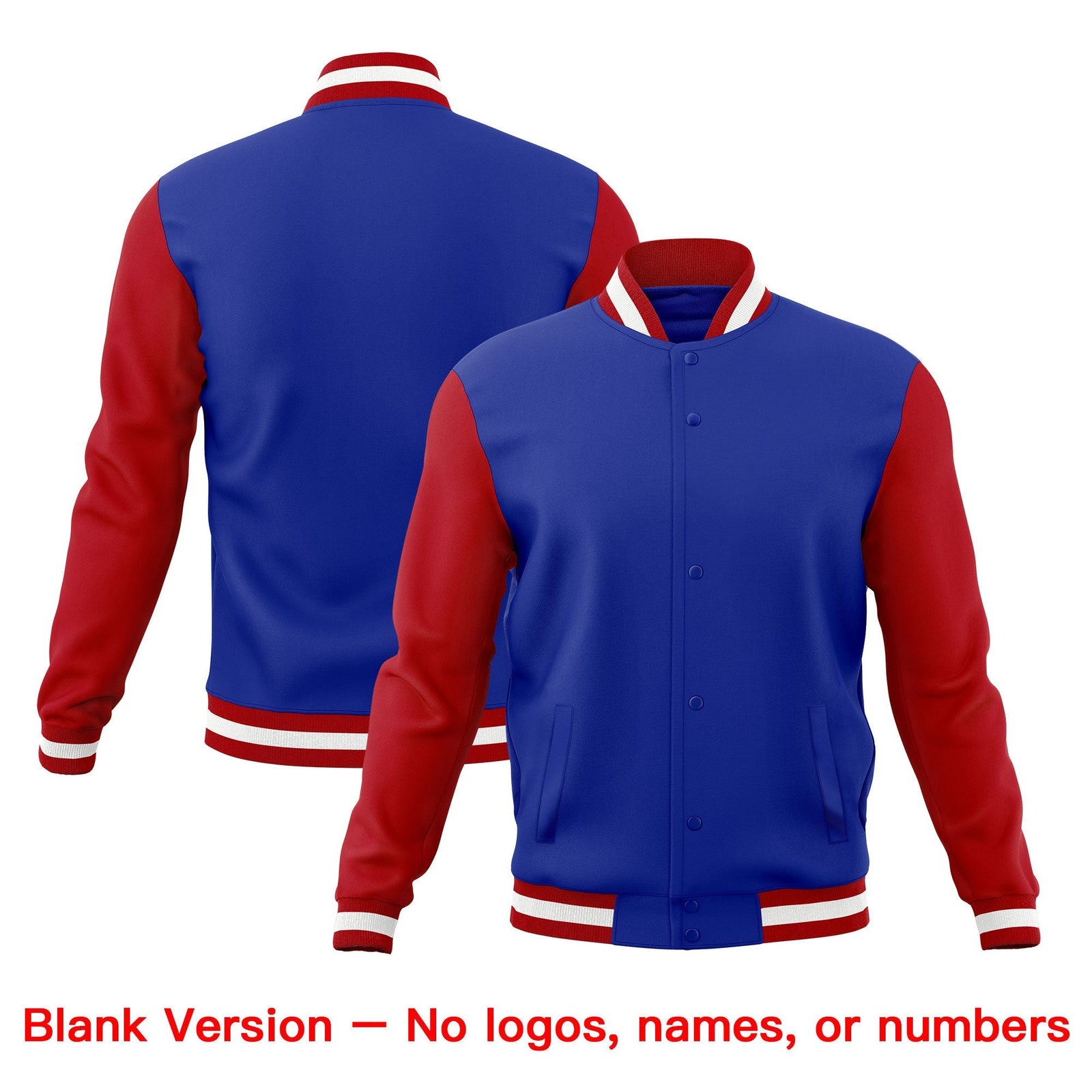 Custom Royal Blue Red White Classic Style Full-Snap Breathable Jacket| KXKSHOP