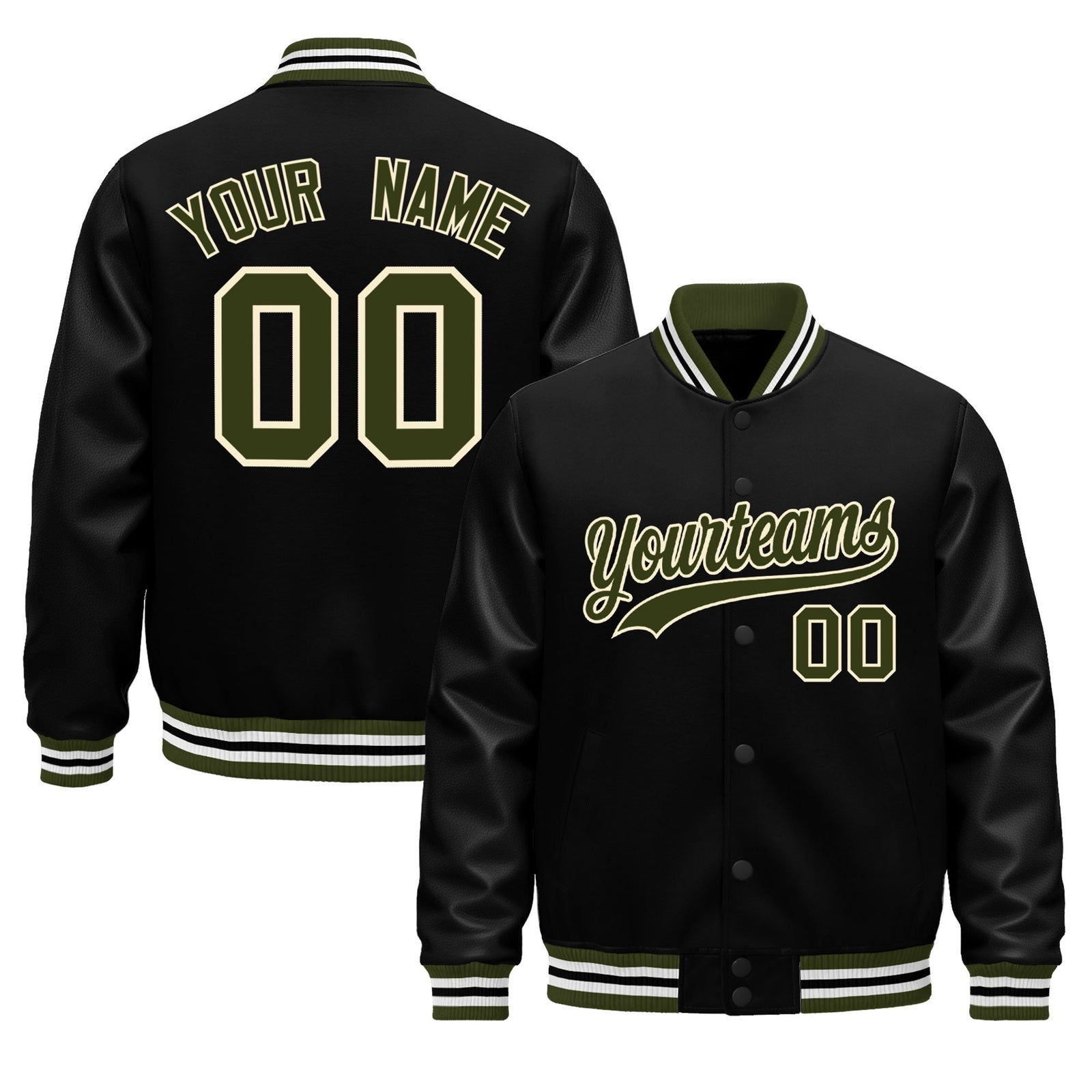 Custom Black White Classic Style Leather Sleeves Wrinkle-Resistant Jacket| KXKSHOP