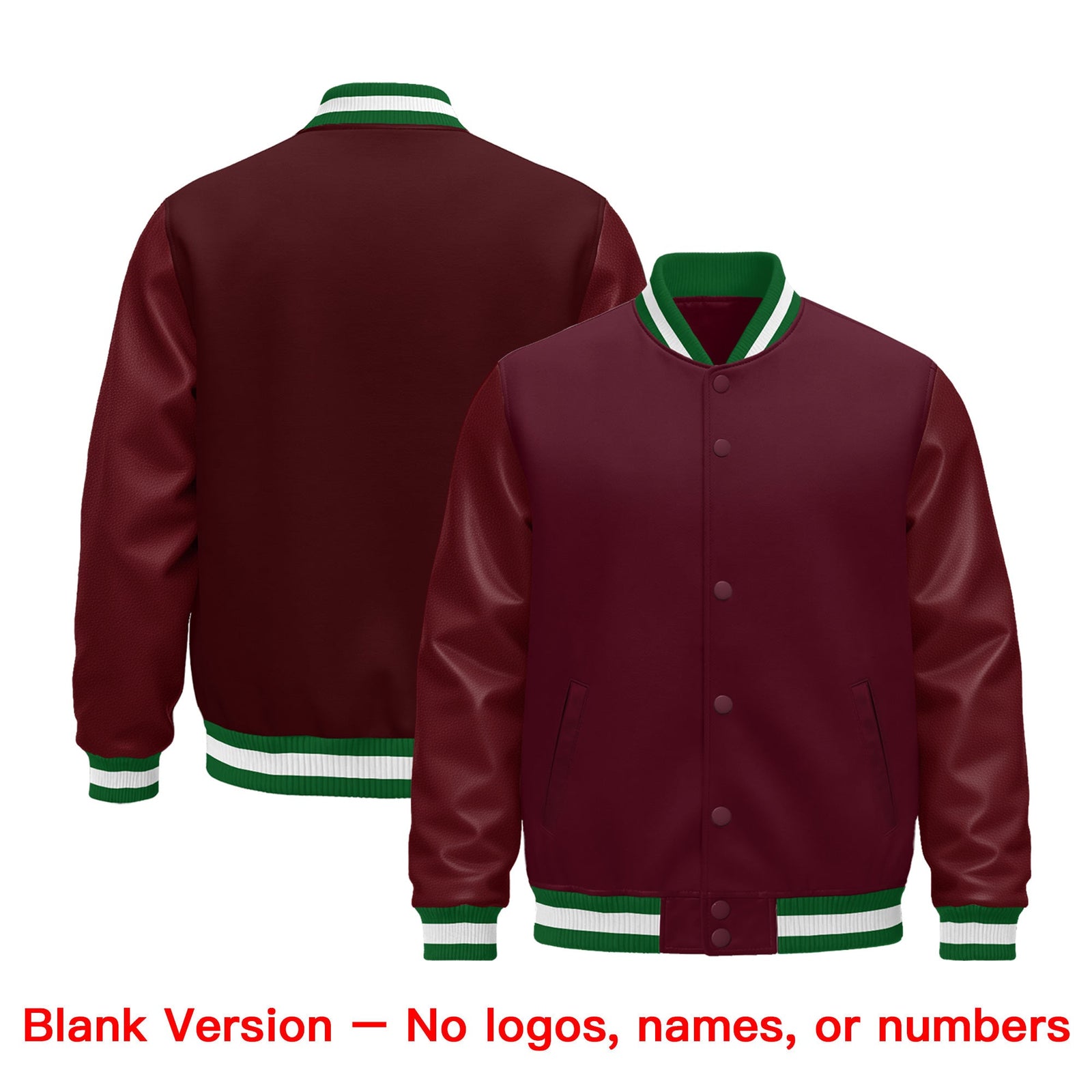 Custom Black Crimson White Classic Style Leather Sleeves Wrinkle-Resistant Jacket| KXKSHOP