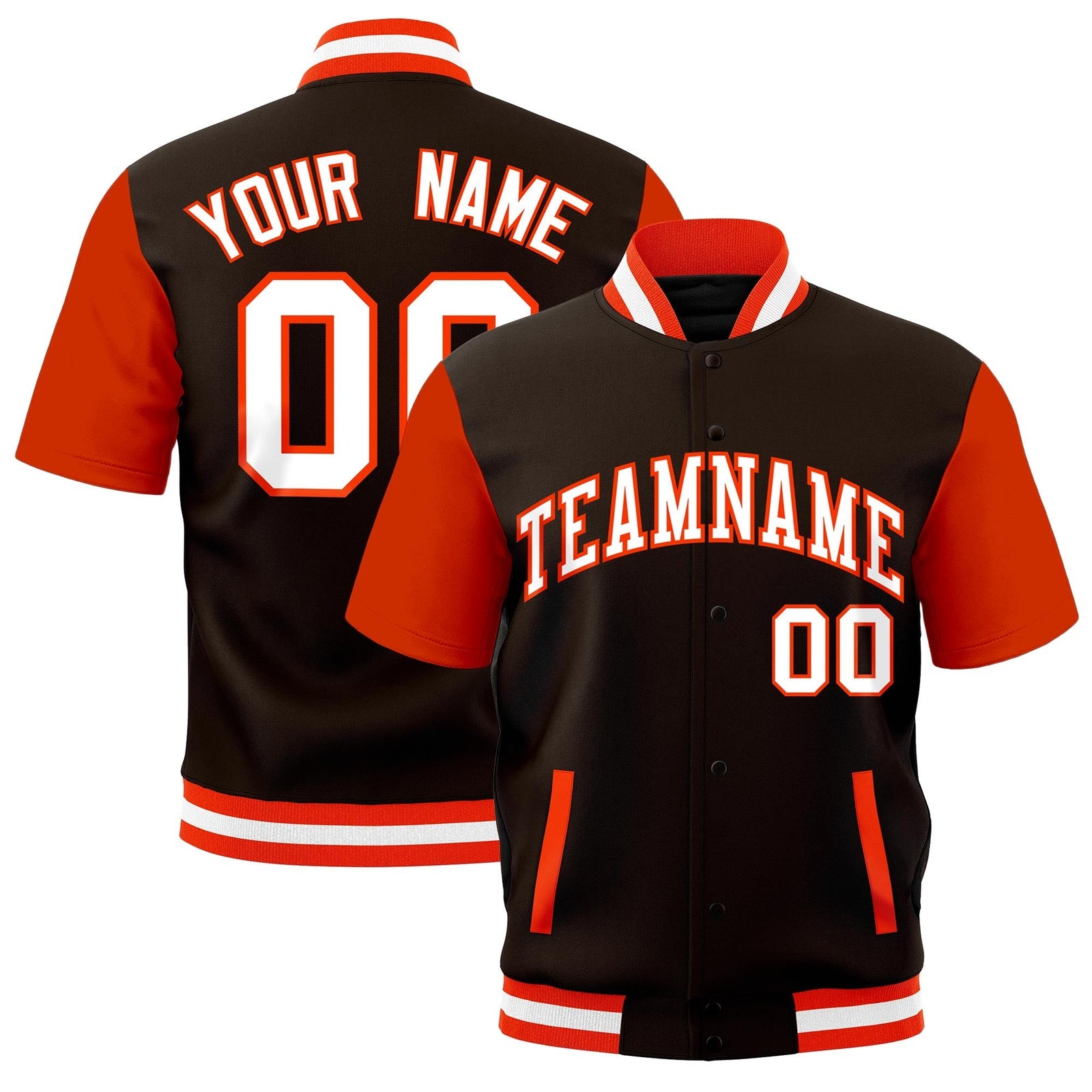 Custom Orange White Full-Snap Classic Style Jacket| KXKSHOP