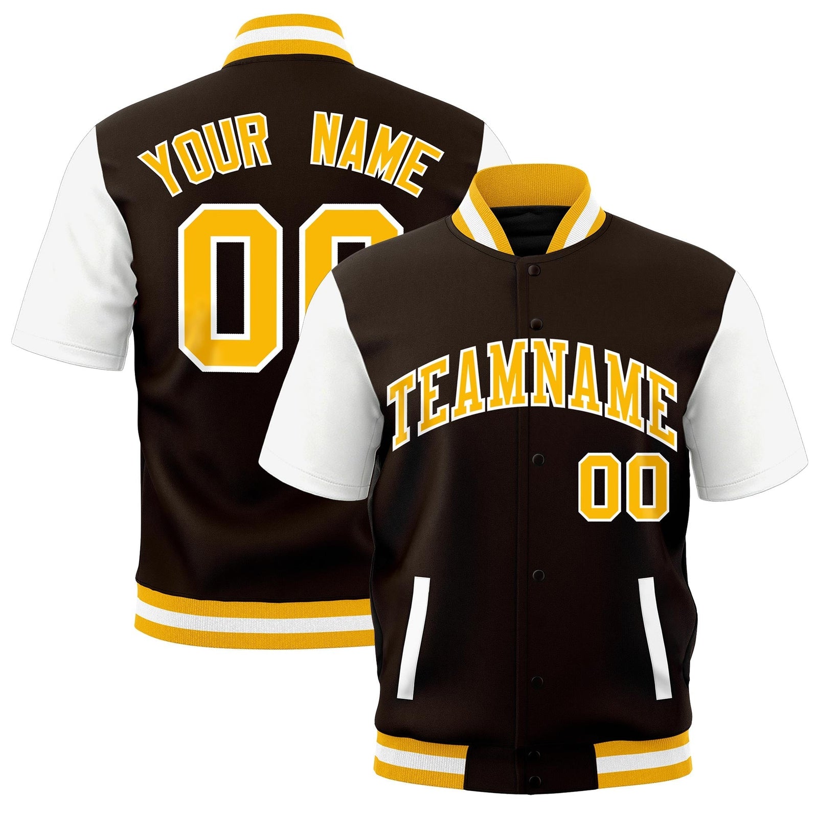 Custom White Gold Full-Snap Classic Style Jacket| KXKSHOP