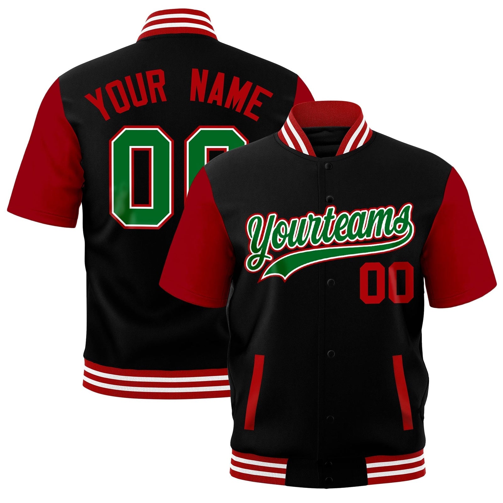 Custom Red White Full-Snap Classic Style Jacket| KXKSHOP