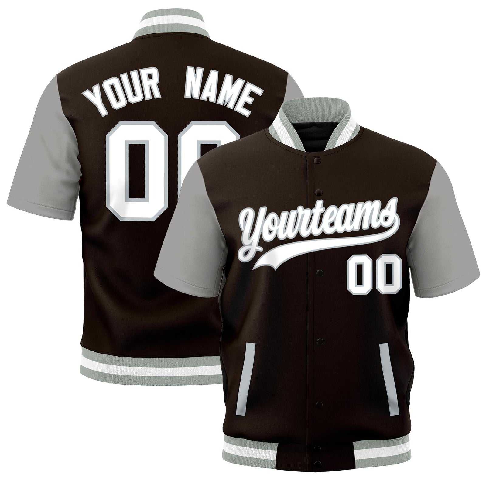 Custom Gray White Full-Snap Classic Style Jacket| KXKSHOP