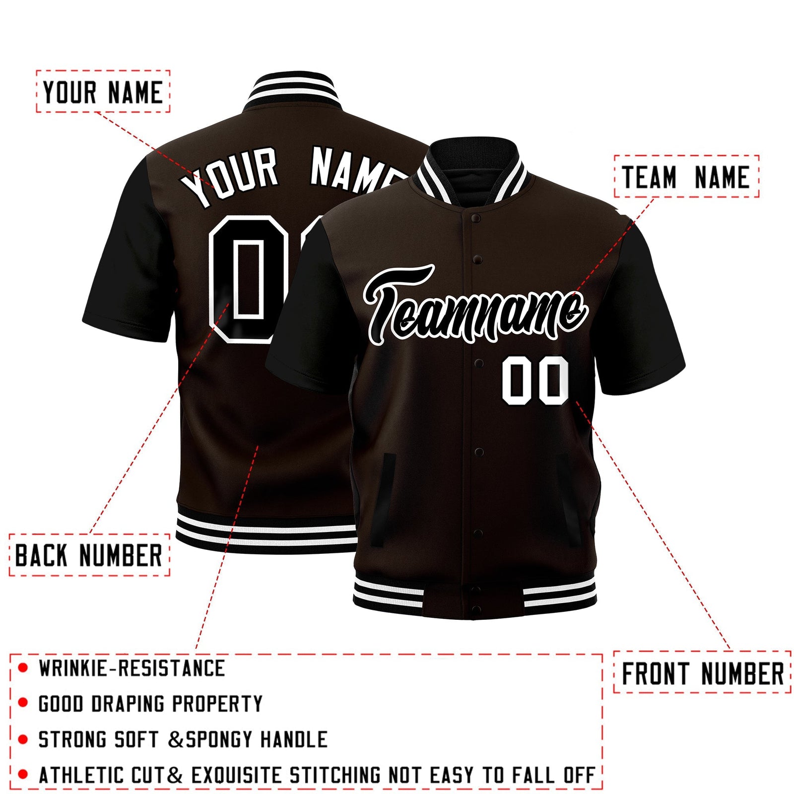 Custom Black White Full-Snap Classic Style Jacket| KXKSHOP