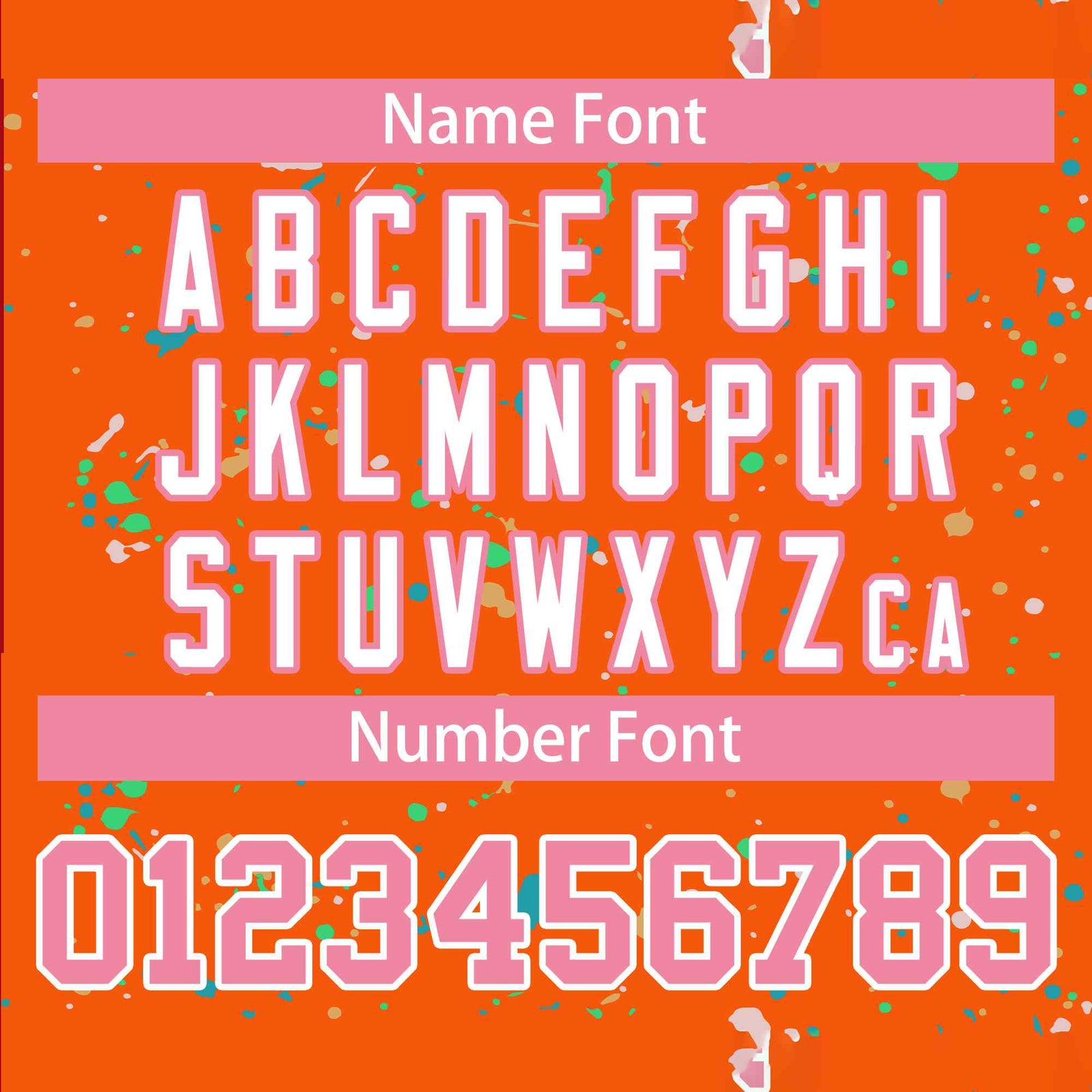 Custom Orange Pink-White Varsity Full-Zip Splash Graffiti Pattern Letterman Jacket