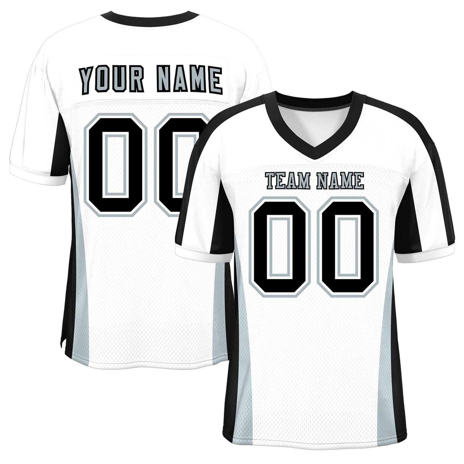 Custom White Color Block Mesh Authentic Football Jersey