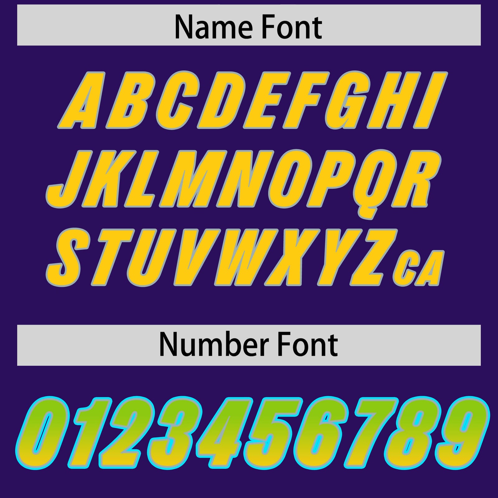 Custom Purple Neon Green and Gold Sides Gradient Fashion Personalized Team Football Jersey