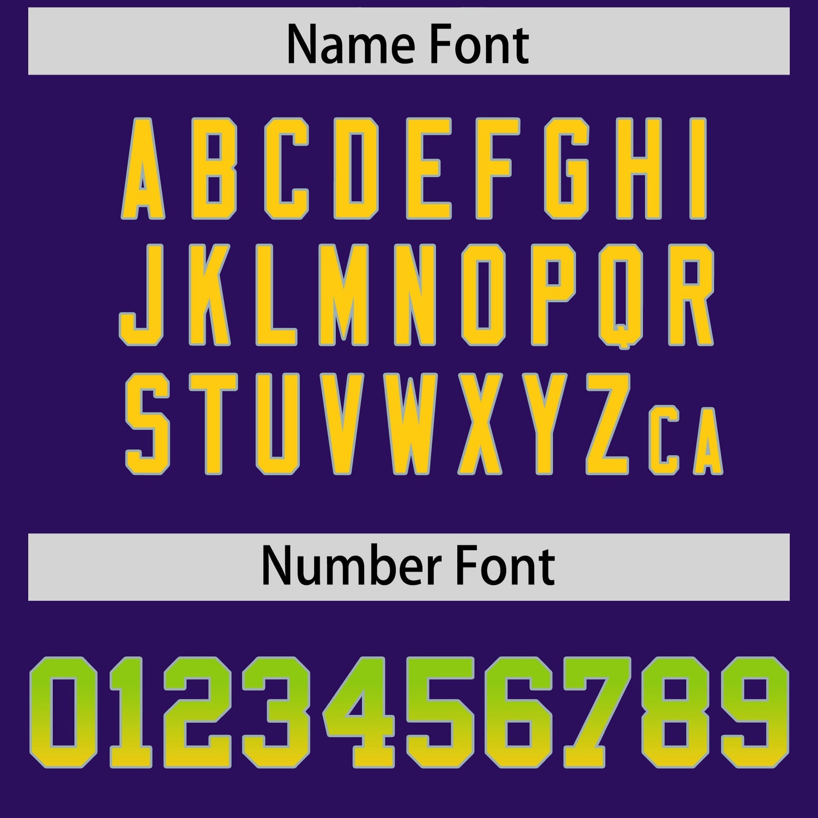 Custom Purple Neon Green and Gold Sides Gradient Fashion Personalized Team Football Jersey