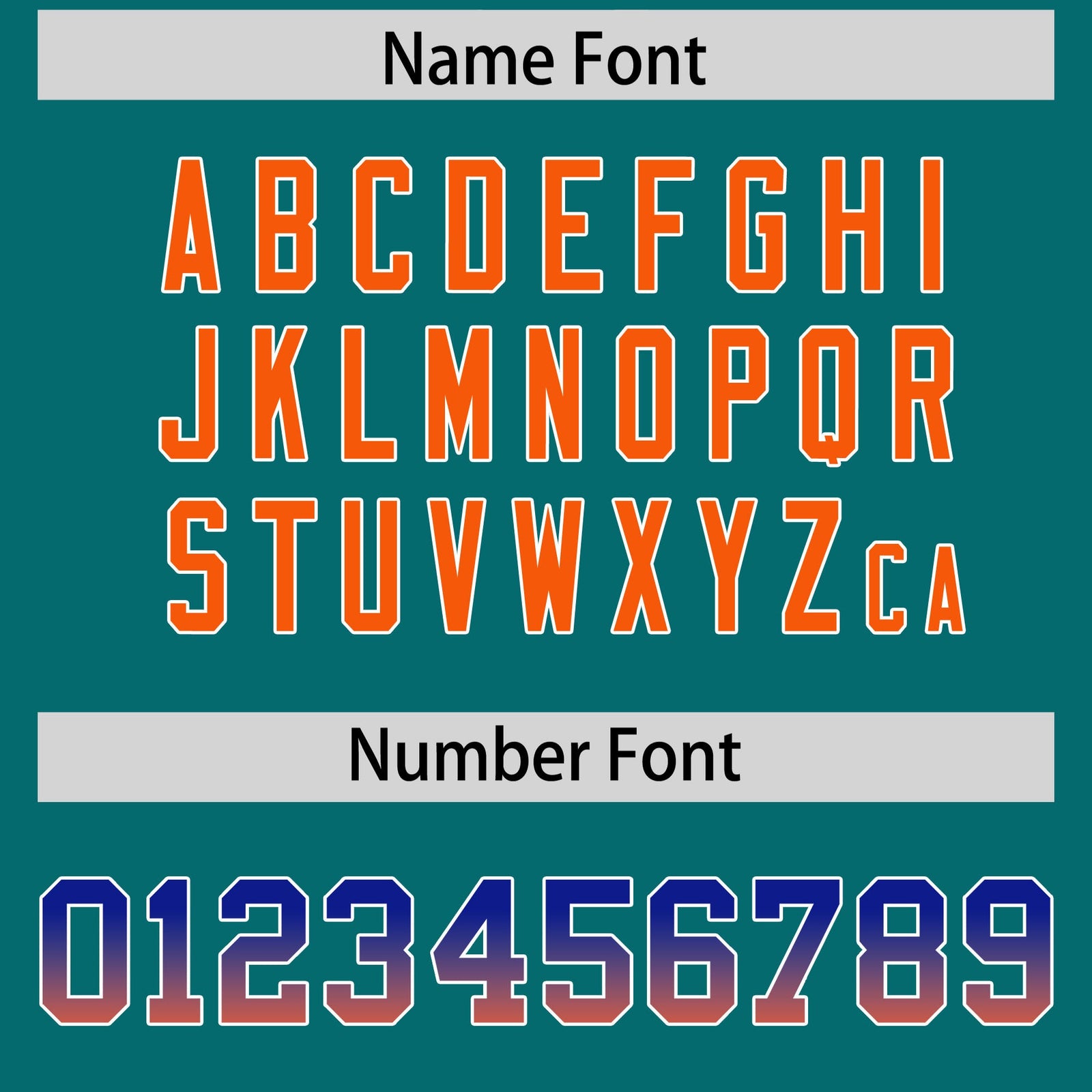 Custom Aqua Royal and Orange Sides Gradient Fashion Personalized Team Football Jersey