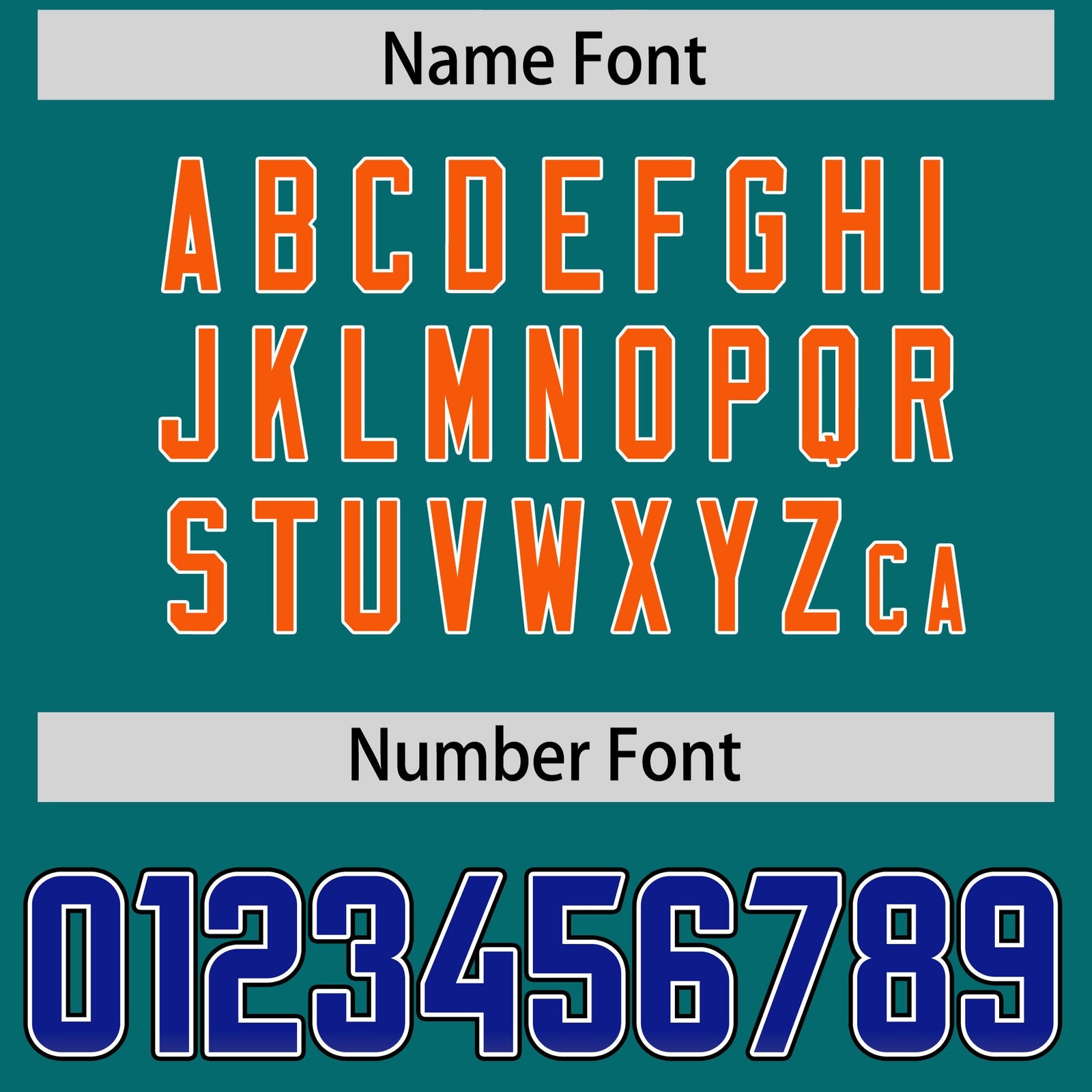 Custom Aqua Royal and Orange Sides Gradient Fashion Personalized Team Football Jersey