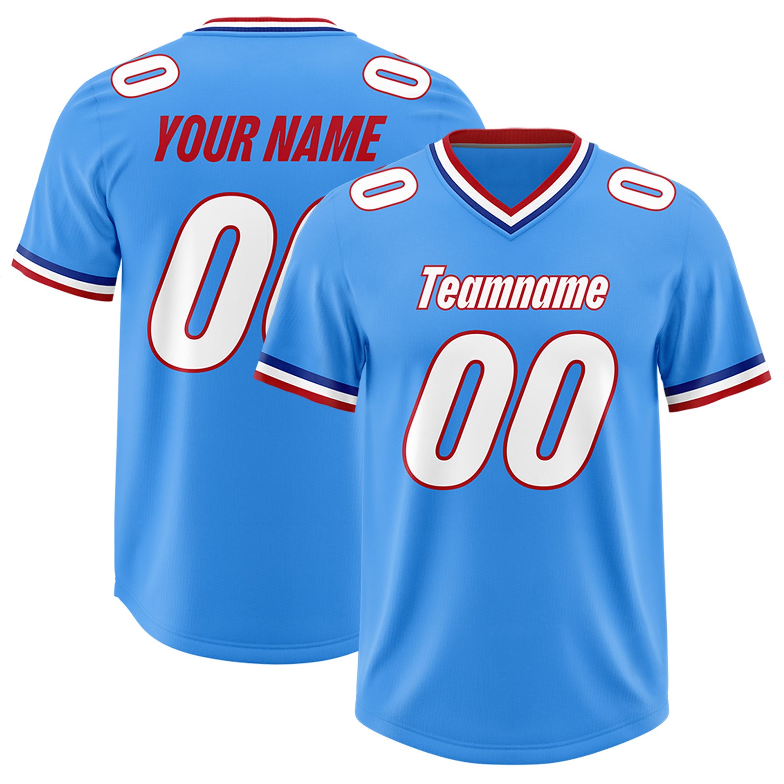 Custom Powder Blue Classic Style American Football Jerseys