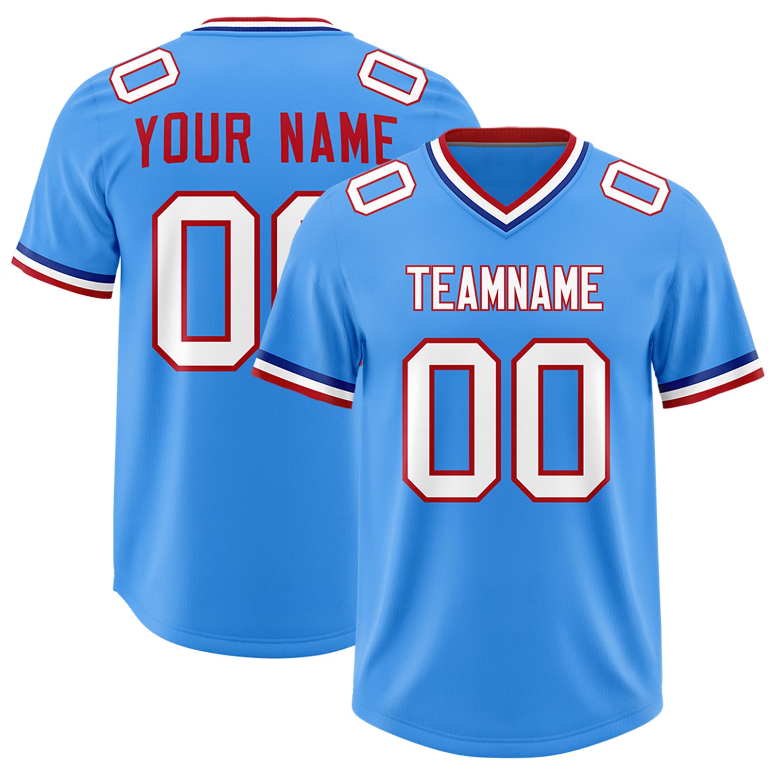 Custom Powder Blue Classic Style American Football Jerseys