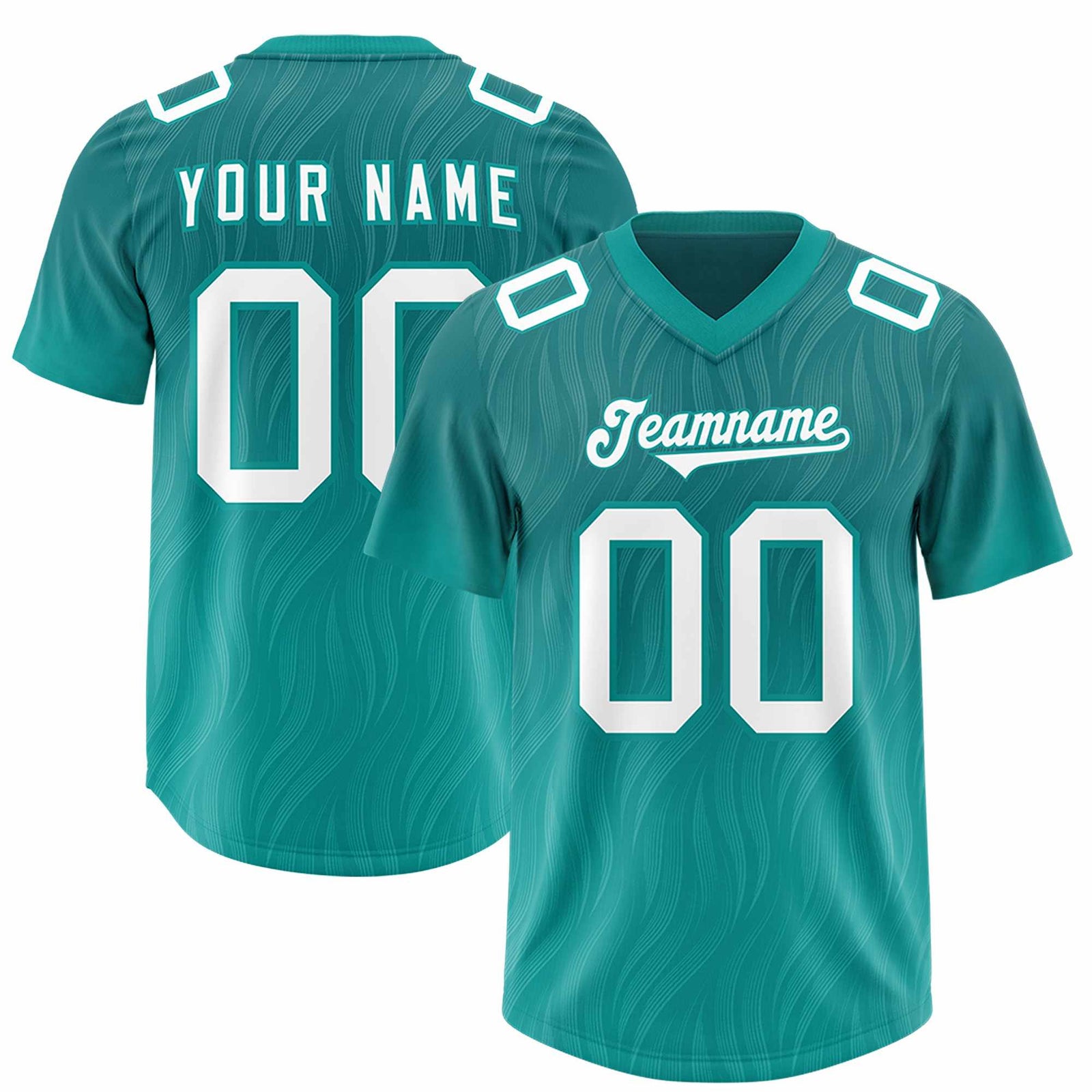 Custom Aqua Aqua Gradient Fashion Outdoor Authentic Football Jersey
